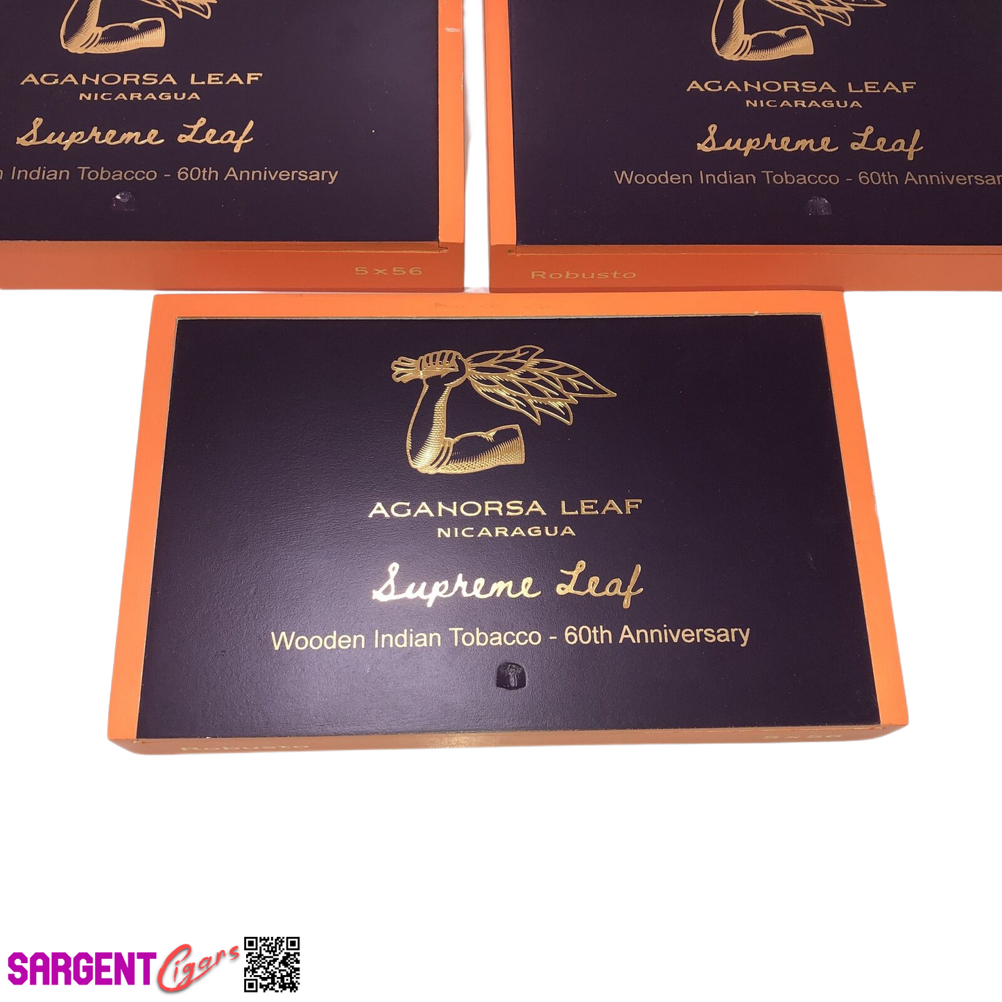 Lot of 5 Aganorsa Leaf Supreme Leaf Empty Wooden Cigar Boxes 9.5x6x1.25 #33