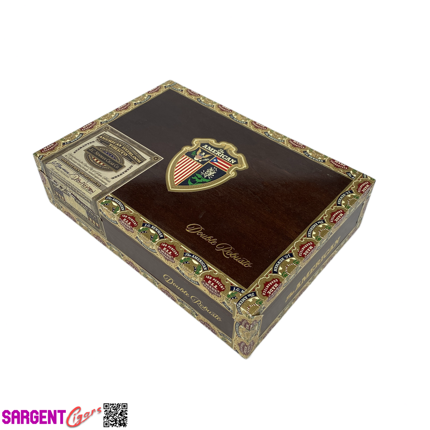JC Newman The American Double Robusto Empty Wooden Cigar Box 9.5x7x2.5