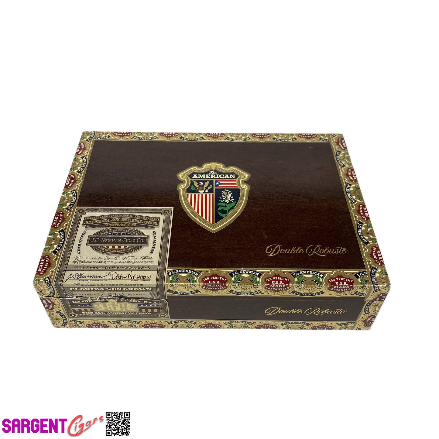 JC Newman The American Double Robusto Empty Wooden Cigar Box 9.5x7x2.5