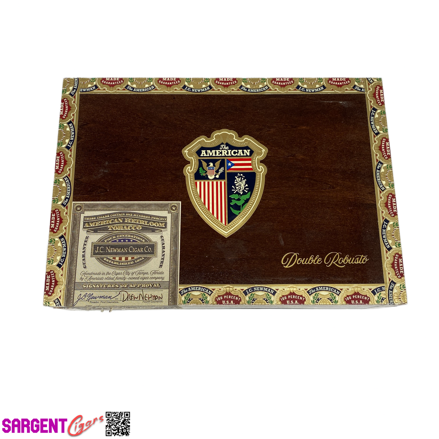 JC Newman The American Double Robusto Empty Wooden Cigar Box 9.5x7x2.5