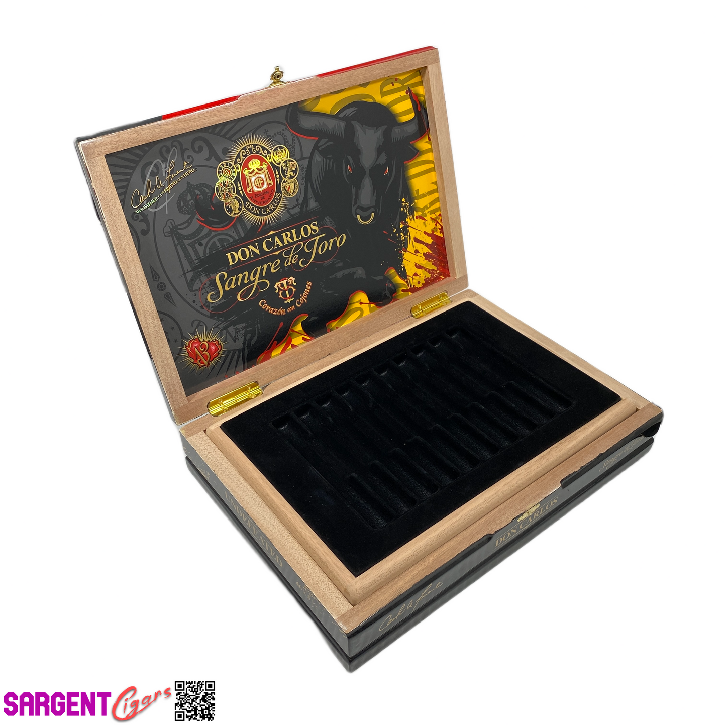 Arturo Fuente Don Carlos Sangre de Toro Empty Wooden Cigar Box 13.5x9.5x2.75