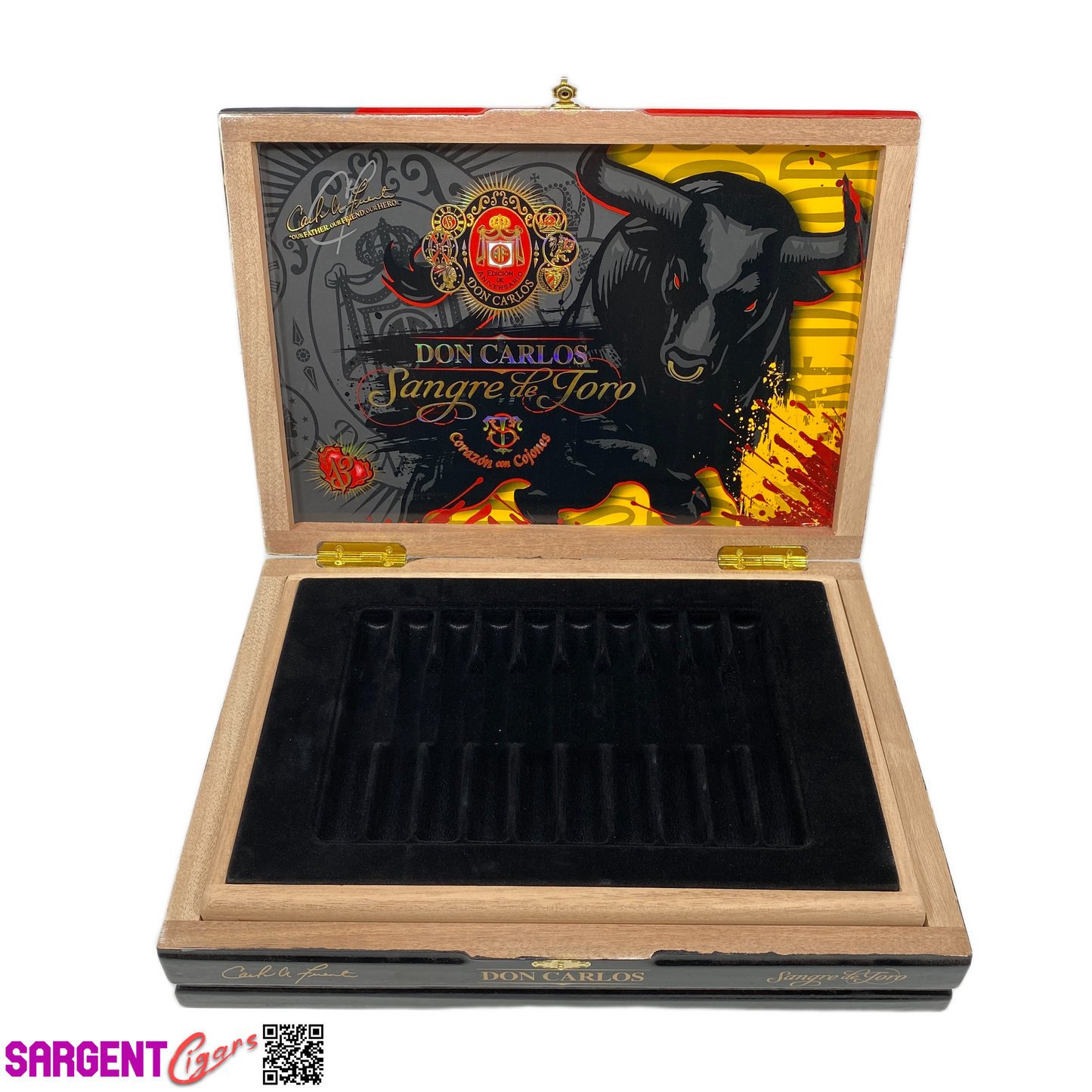 Arturo Fuente Don Carlos Sangre de Toro Empty Wooden Cigar Box 13.5x9.5x2.75