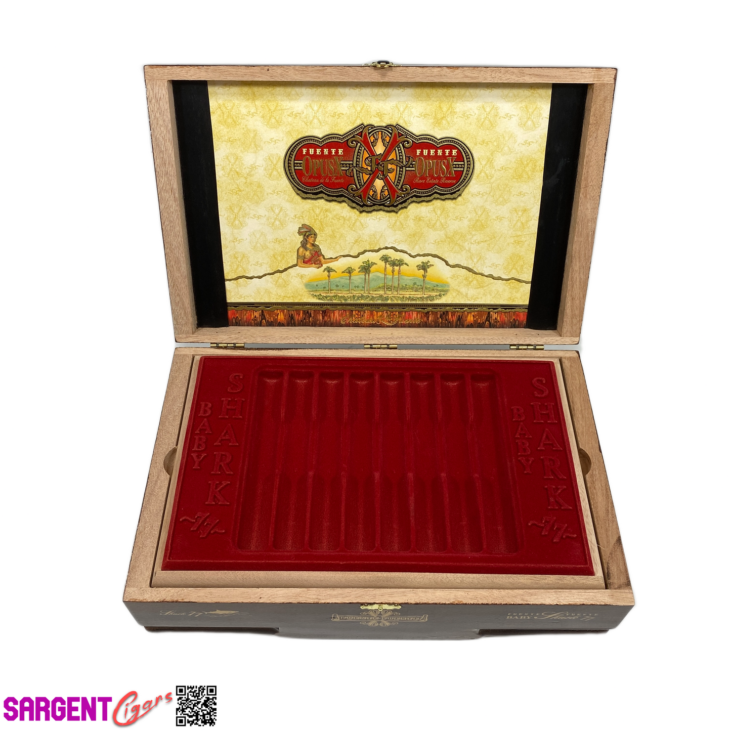 Arturo Fuente Opus X Baby Shark 77 Empty Wooden Cigar Box 12x7.75x3.75