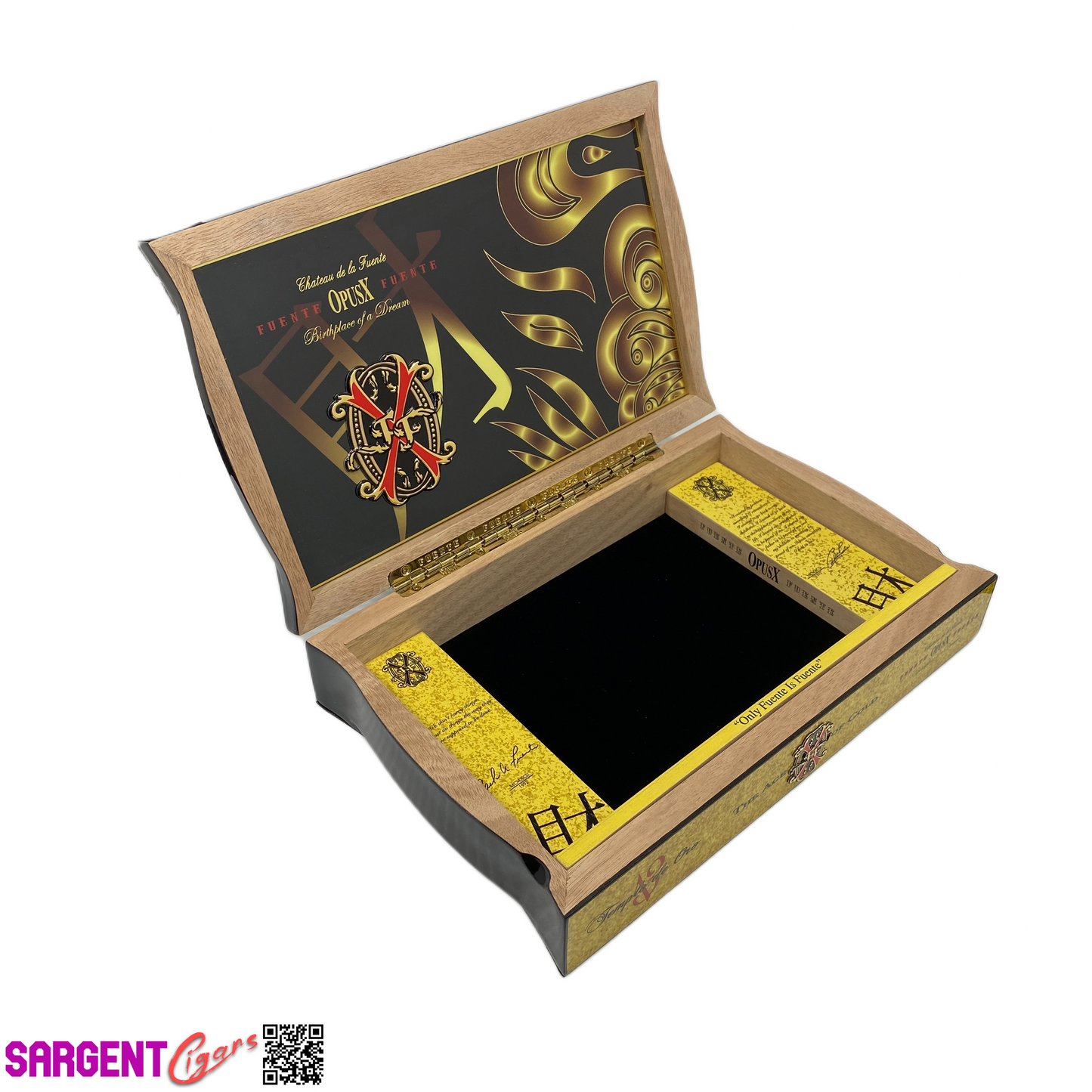 Arturo Fuente Opus X Templo de Oro Age of Gold Empty Wooden Cigar Box 12x7.75x2.5