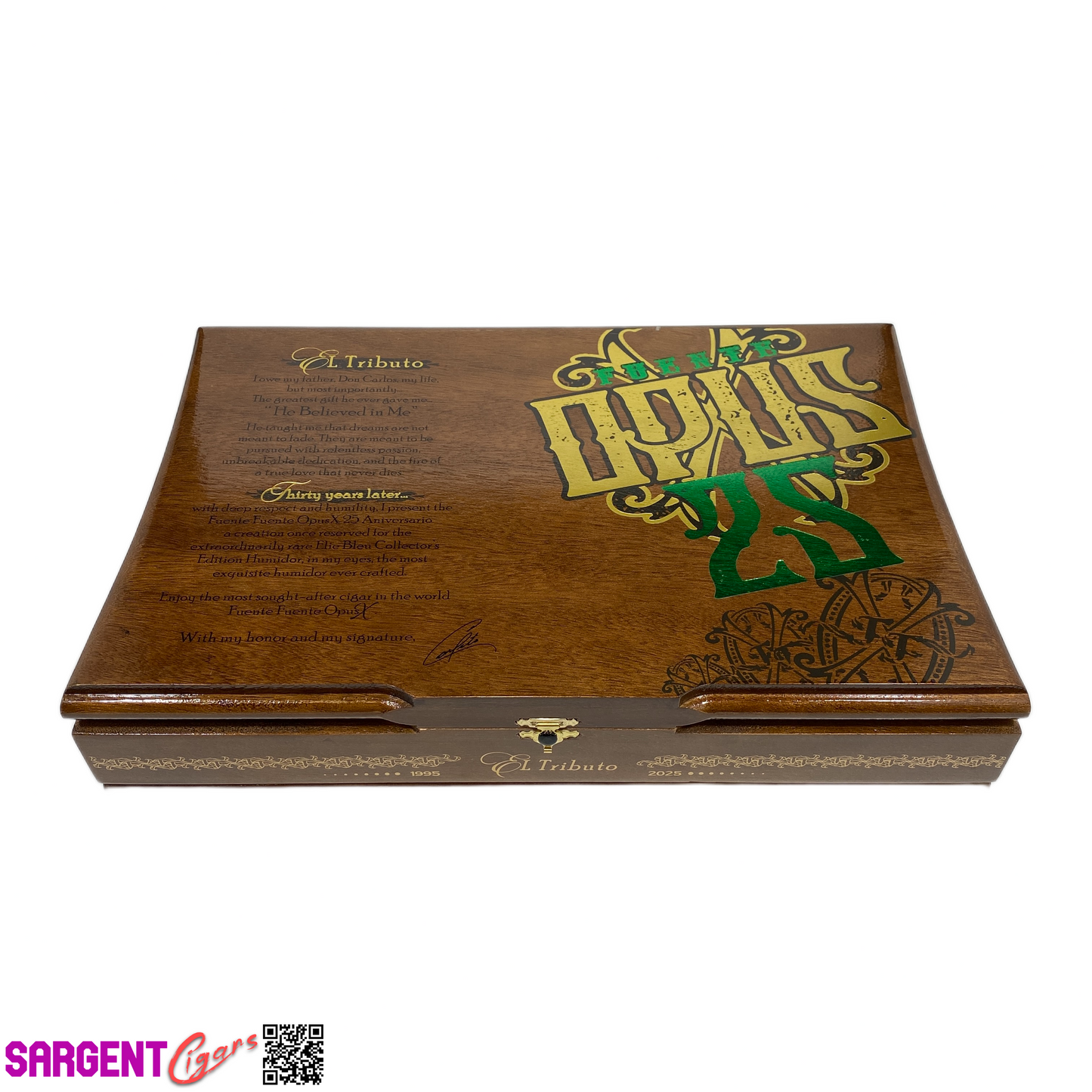 Arturo Fuente Opus X 30th El Tributo Empty Wooden Cigar Box 15x10x3