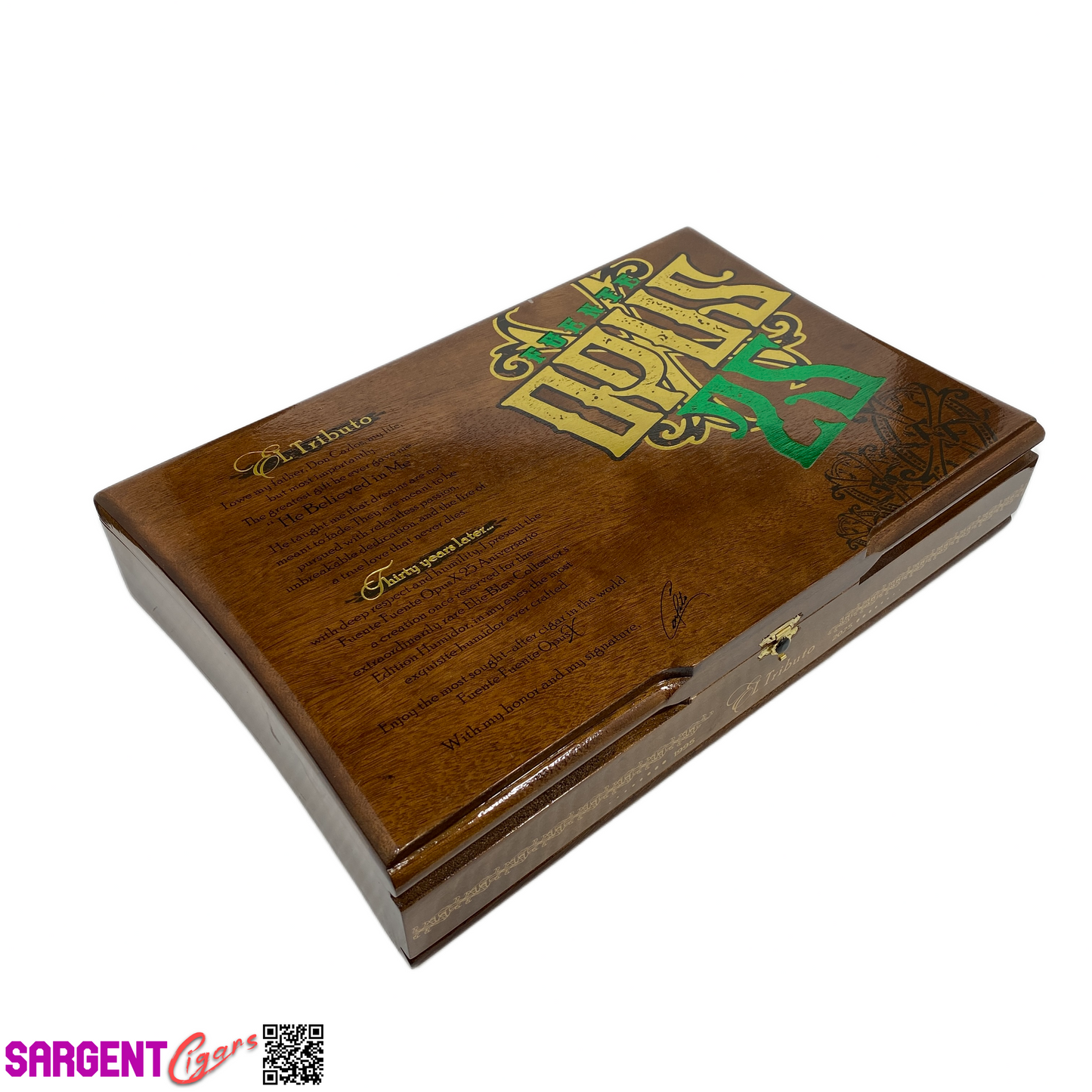 Arturo Fuente Opus X 30th El Tributo Empty Wooden Cigar Box 15x10x3