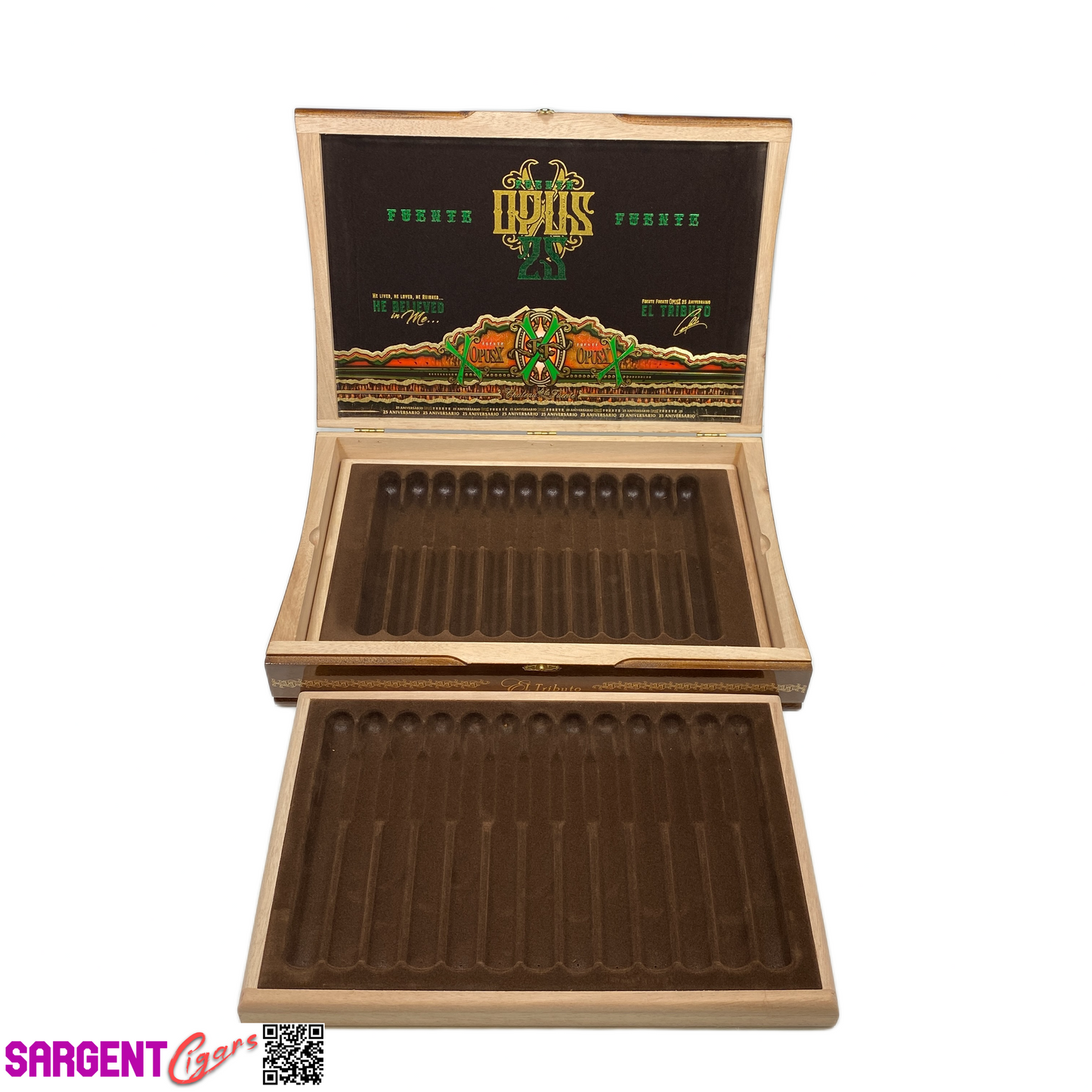 Arturo Fuente Opus X 30th El Tributo Empty Wooden Cigar Box 15x10x3