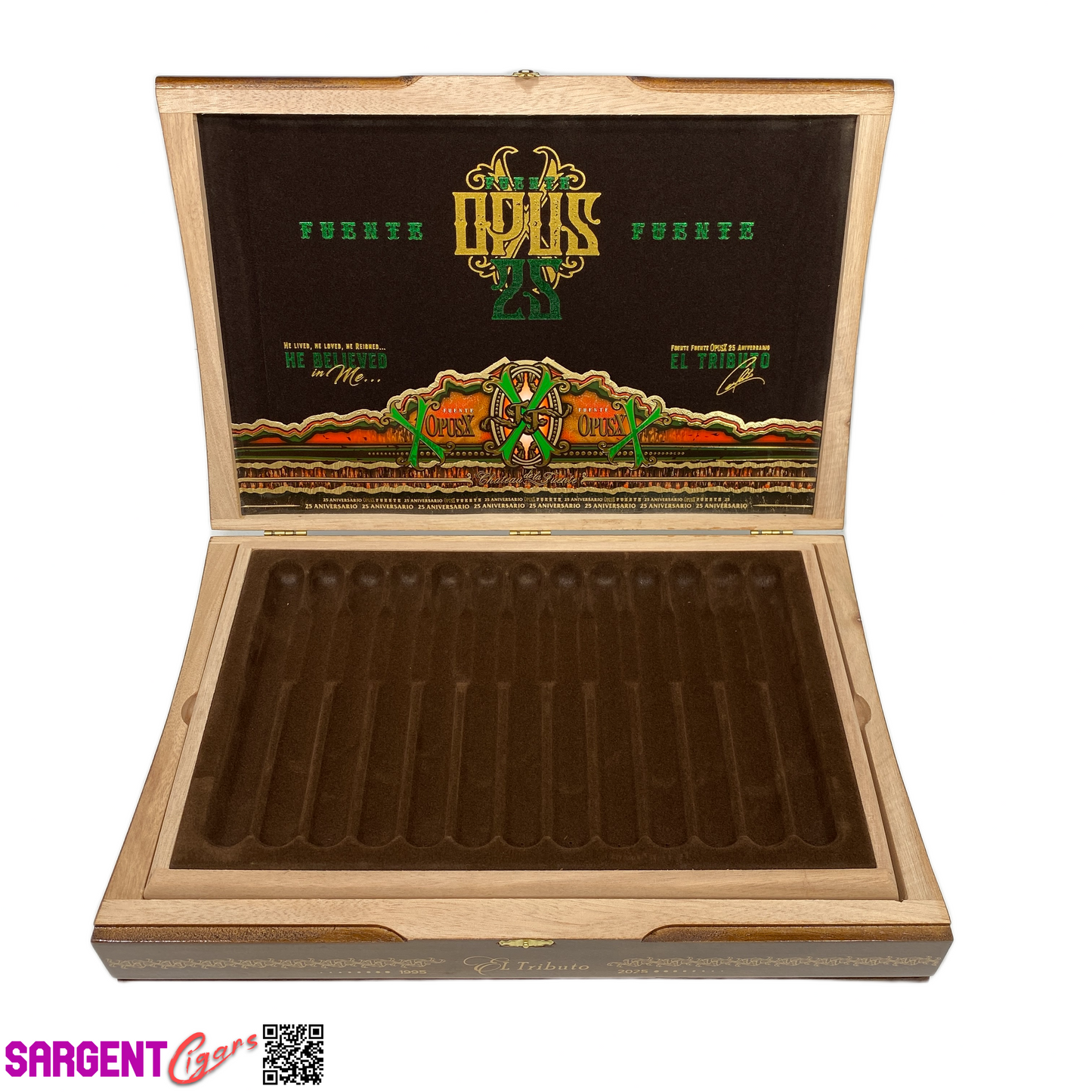 Arturo Fuente Opus X 30th El Tributo Empty Wooden Cigar Box 15x10x3