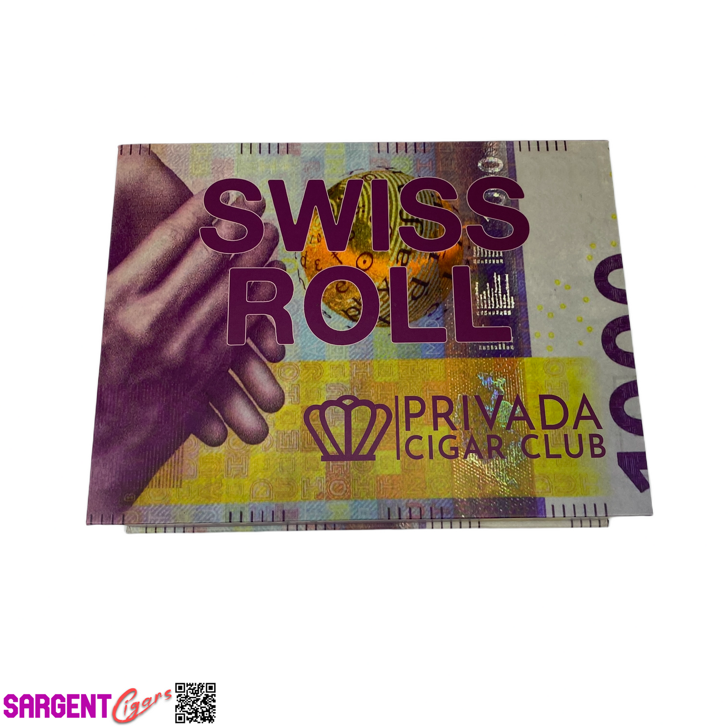 LCA Swiss Roll Empty Cigar Box 8.5x6.5x2.25