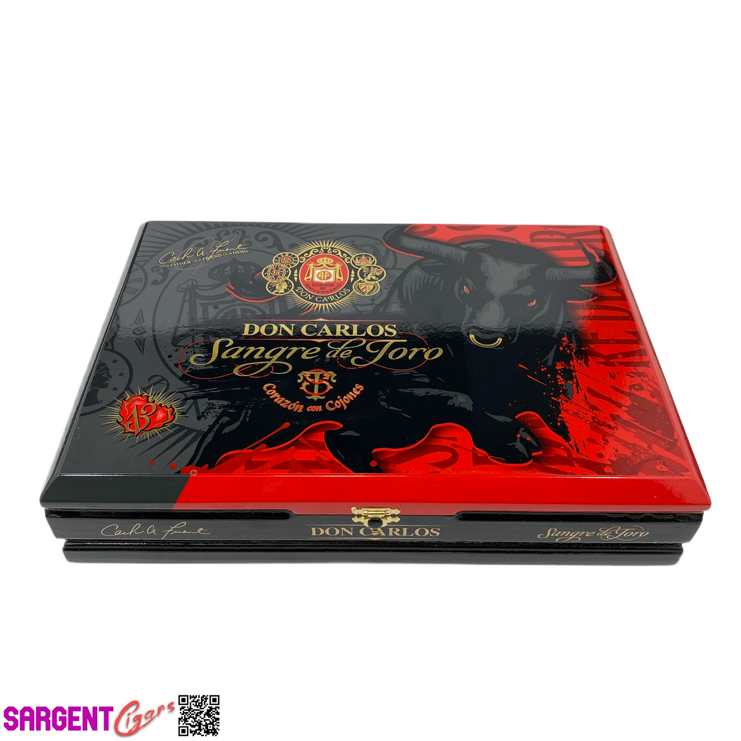 Arturo Fuente Don Carlos Cojones Sangre de Toro Empty Wooden Cigar Box 13.5x9.5x2.75