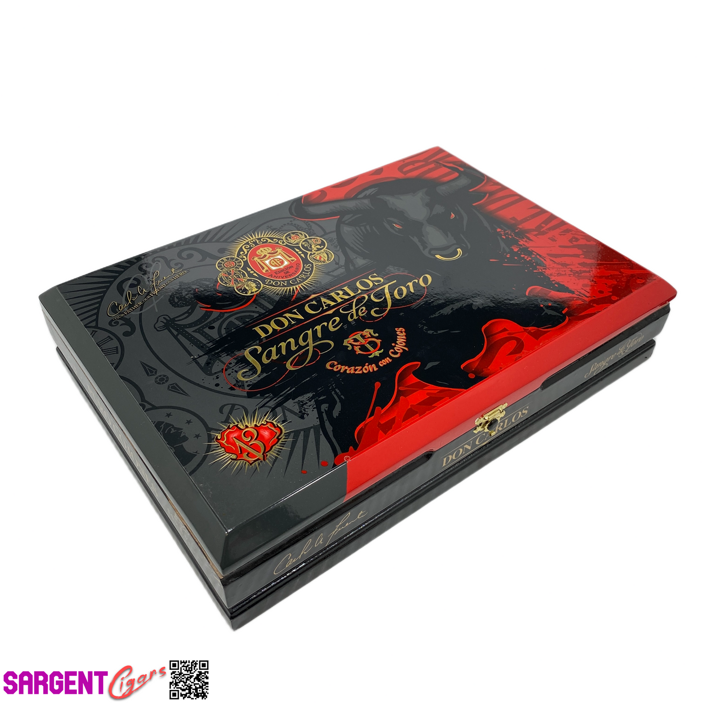 Arturo Fuente Don Carlos Cojones Sangre de Toro Empty Wooden Cigar Box 13.5x9.5x2.75