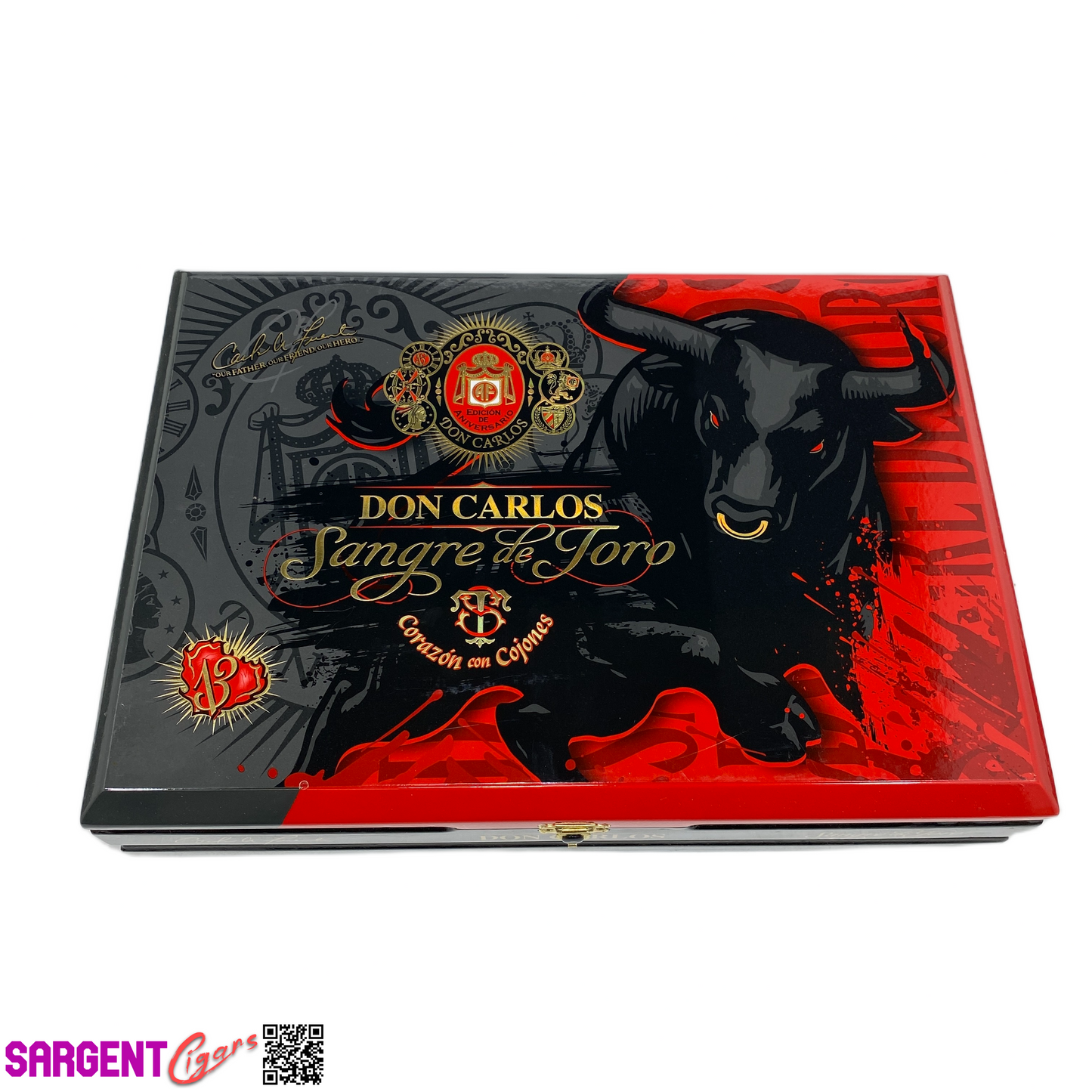 Arturo Fuente Don Carlos Cojones Sangre de Toro Empty Wooden Cigar Box 13.5x9.5x2.75