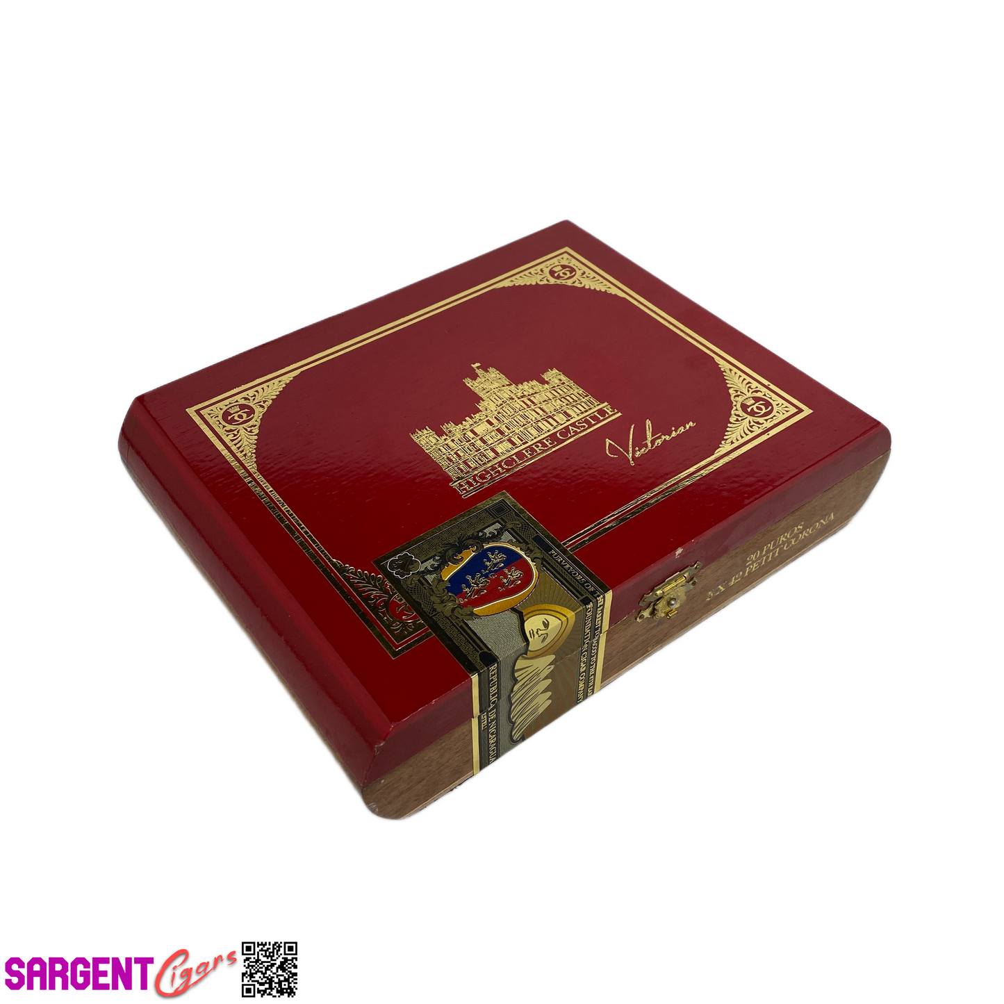 Highclere Castle Red Corona Empty Wooden Cigar Box 8.25x6.25x2 (1)