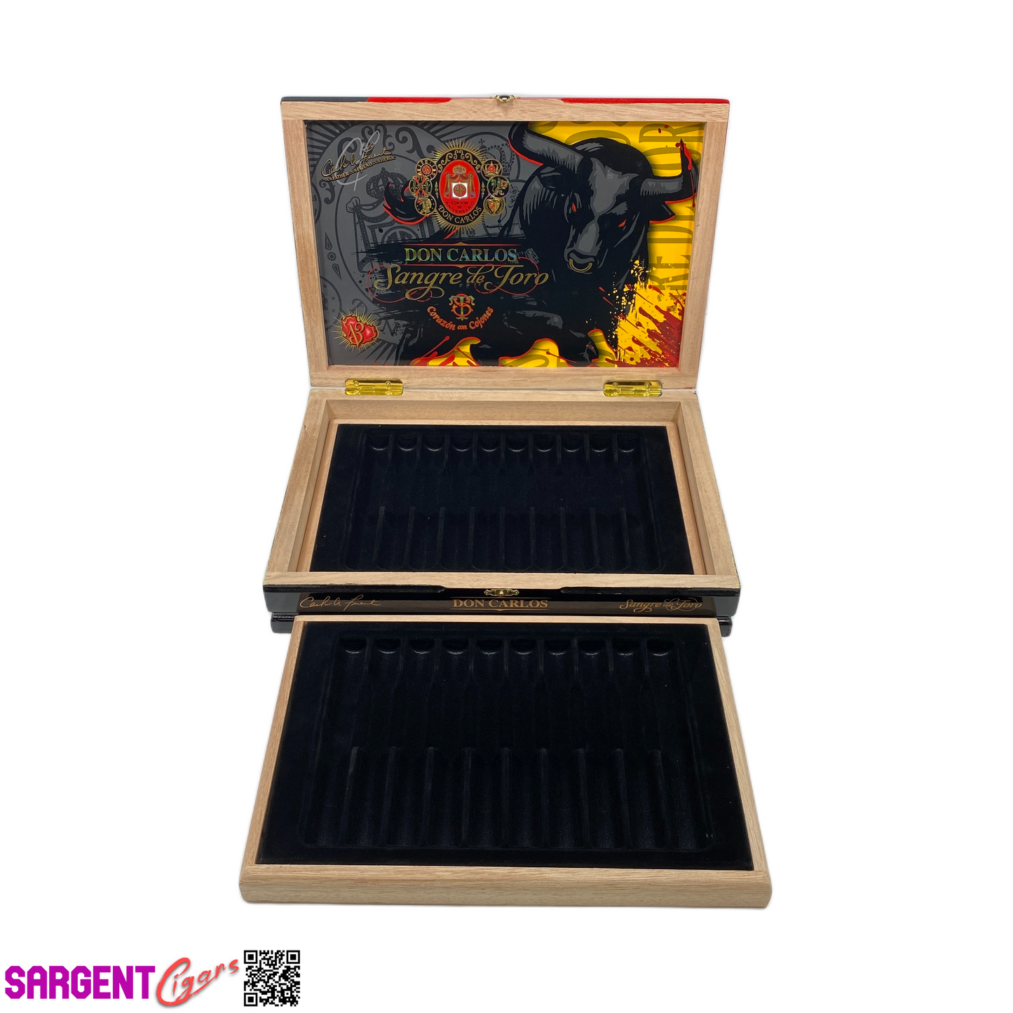 Arturo Fuente Don Carlos Bestia Sangre de Toro Empty Wooden Cigar Box 13.5x9.5x2.75
