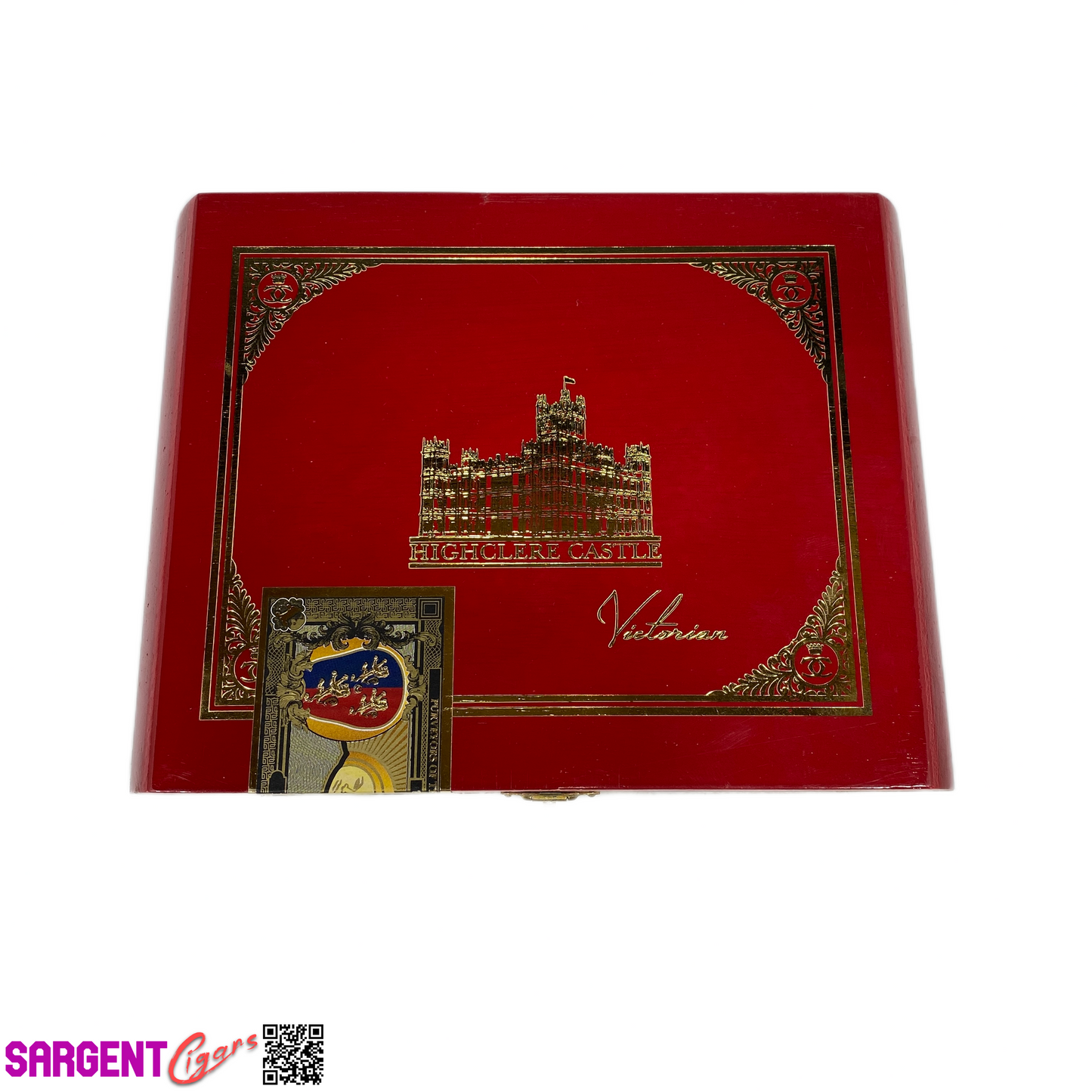 Highclere Castle Red Corona Empty Wooden Cigar Box 8.25x6.25x2 (1)