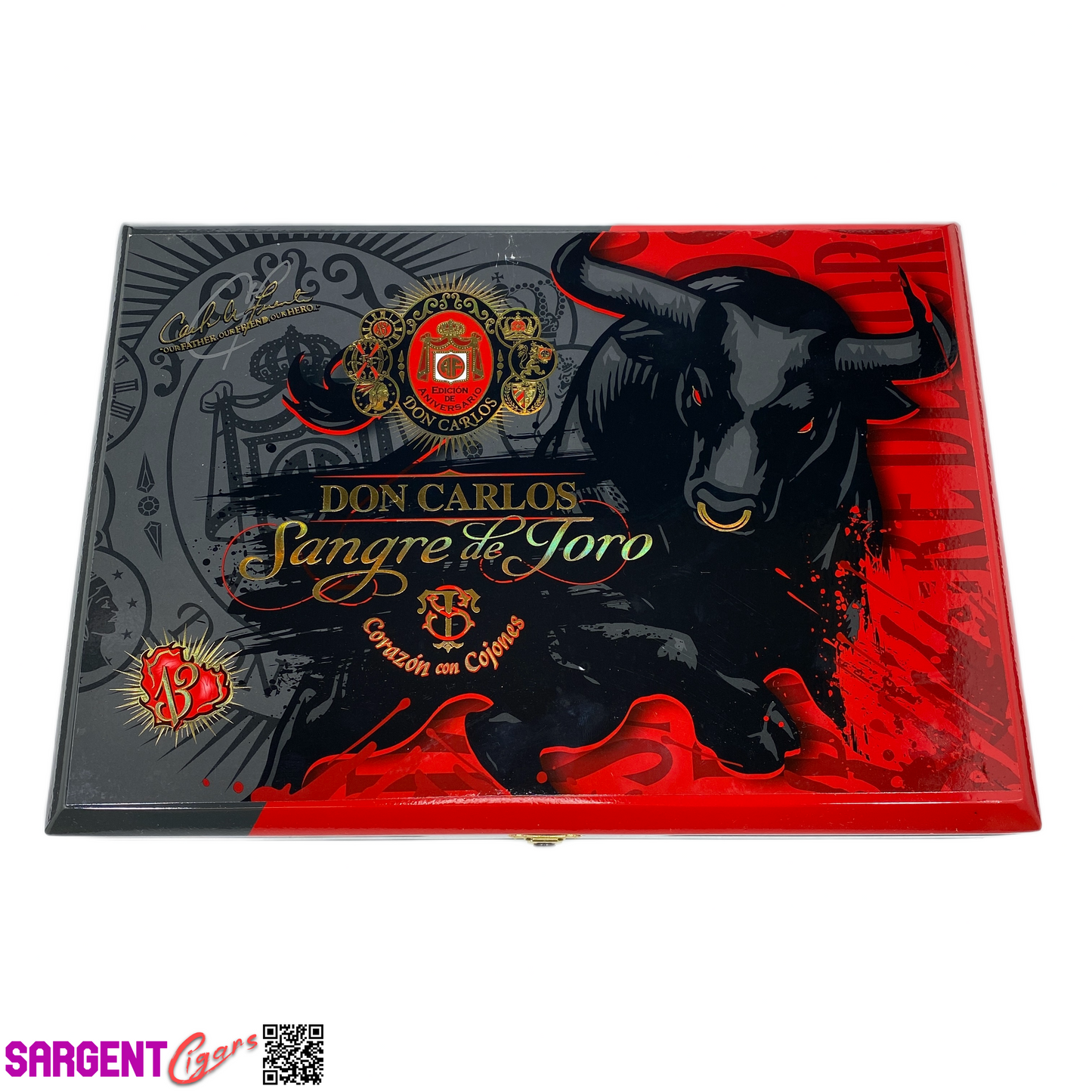 Arturo Fuente Don Carlos Bestia Sangre de Toro Empty Wooden Cigar Box 13.5x9.5x2.75