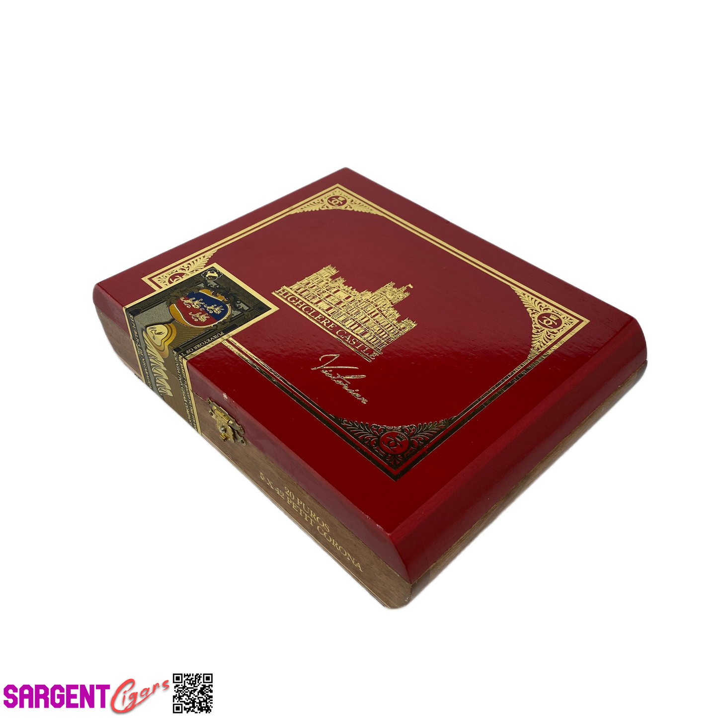 Highclere Castle Red Corona Empty Wooden Cigar Box 8.25x6.25x2 (1)