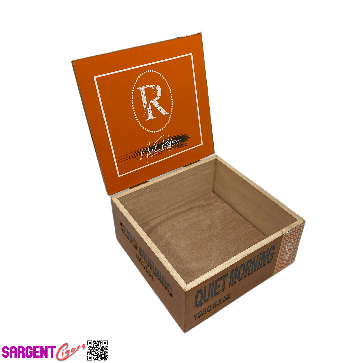 Rojas Quiet Morning Toro Empty Wooden Cigar Box 7x7x3.25