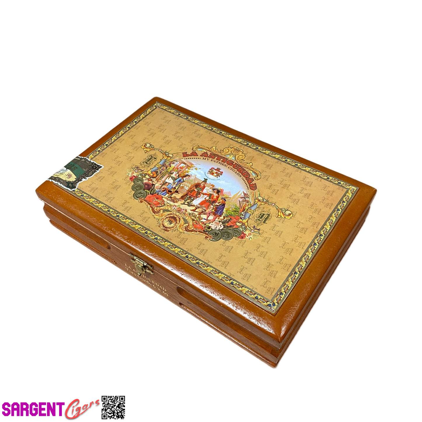 My Father Cigars La Antiguedad Toro Gordo Empty Wooden Cigar Box 10.5x7x2.25
