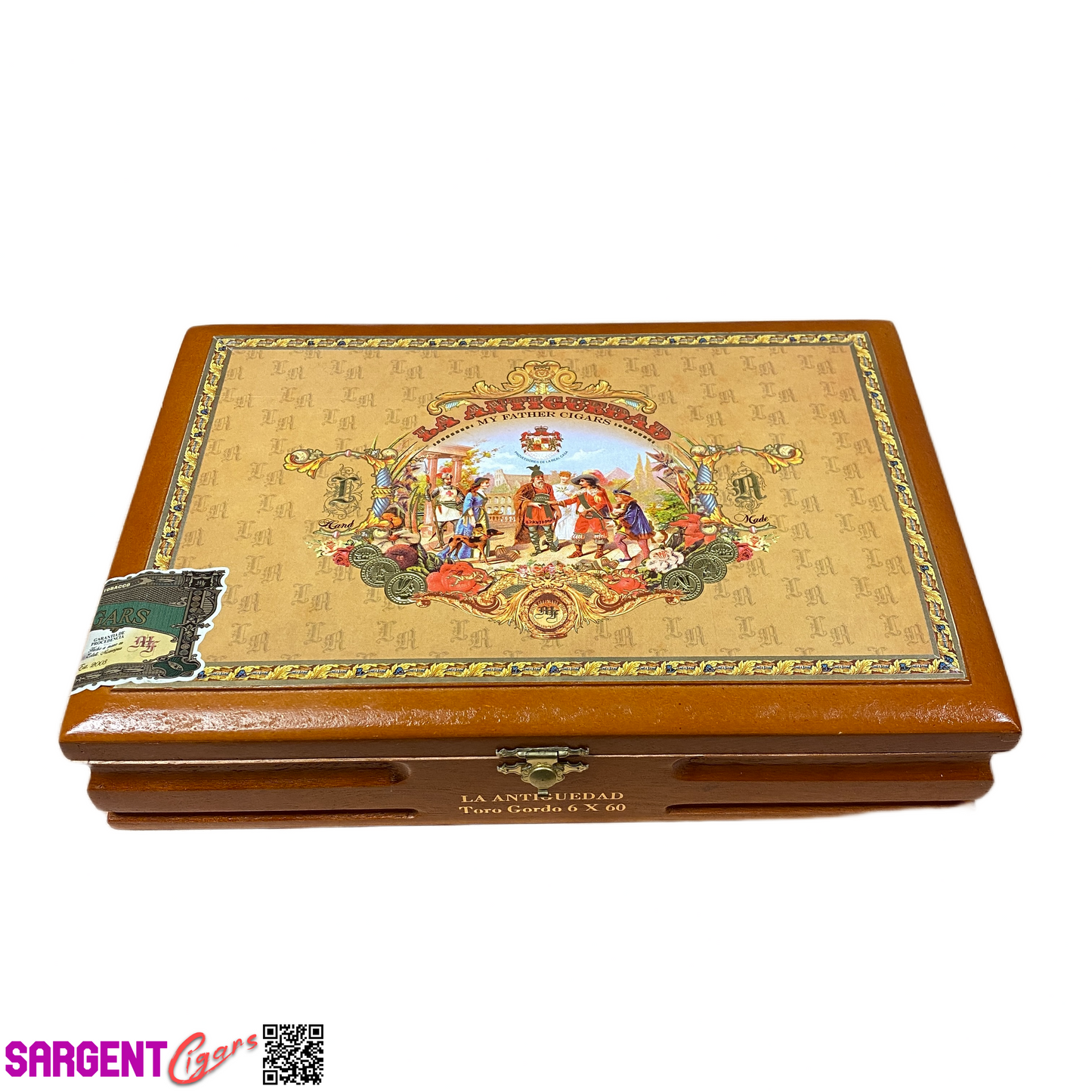 My Father Cigars La Antiguedad Toro Gordo Empty Wooden Cigar Box 10.5x7x2.25