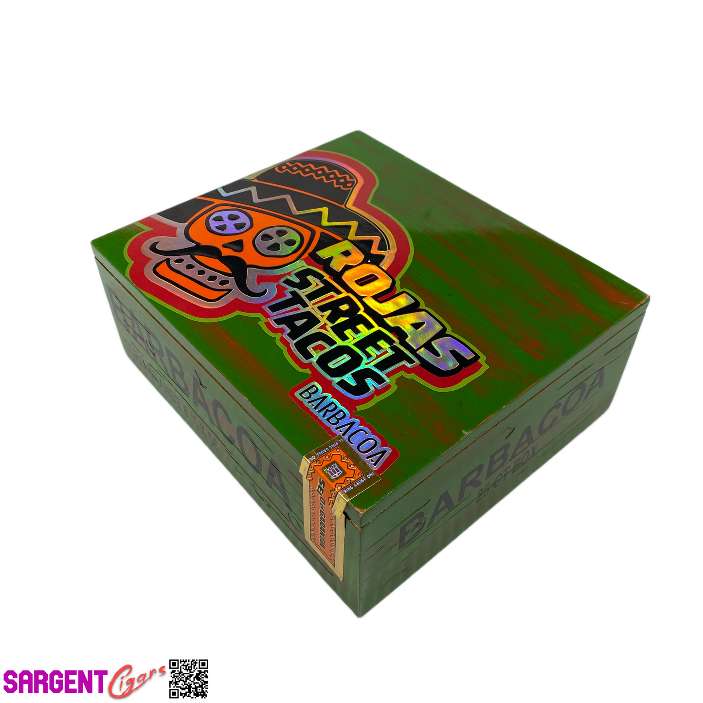 Rojas Street Tacos Barbacoa Toro Grande Empty Wooden Cigar Box 8.5x7.5x3.5