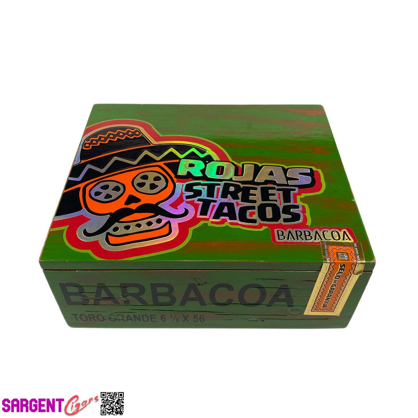 Rojas Street Tacos Barbacoa Toro Grande Empty Wooden Cigar Box 8.5x7.5x3.5