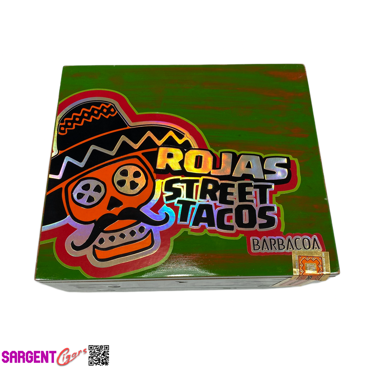 Rojas Street Tacos Barbacoa Toro Grande Empty Wooden Cigar Box 8.5x7.5x3.5