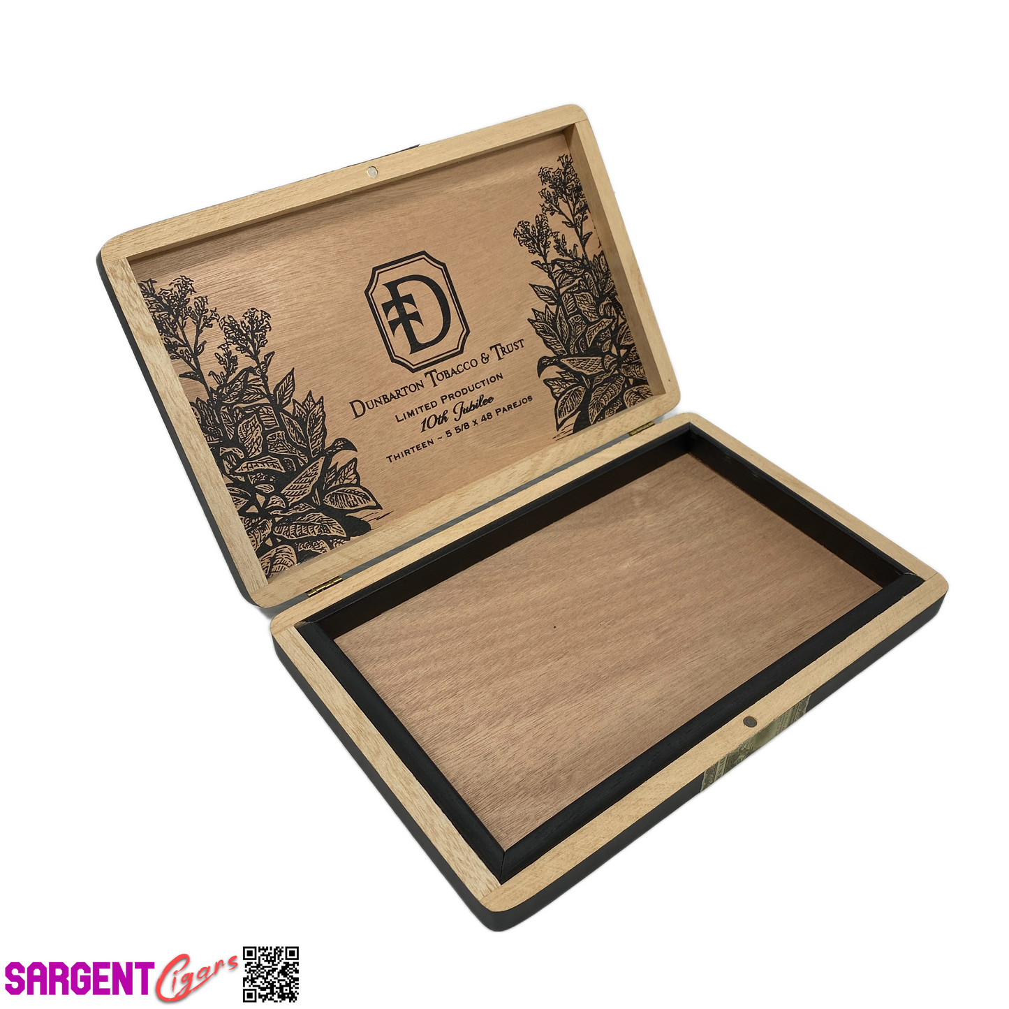 Dunbarton 10th Jubilee Empty Wooden Cigar Box 11.25x7.5x1.25