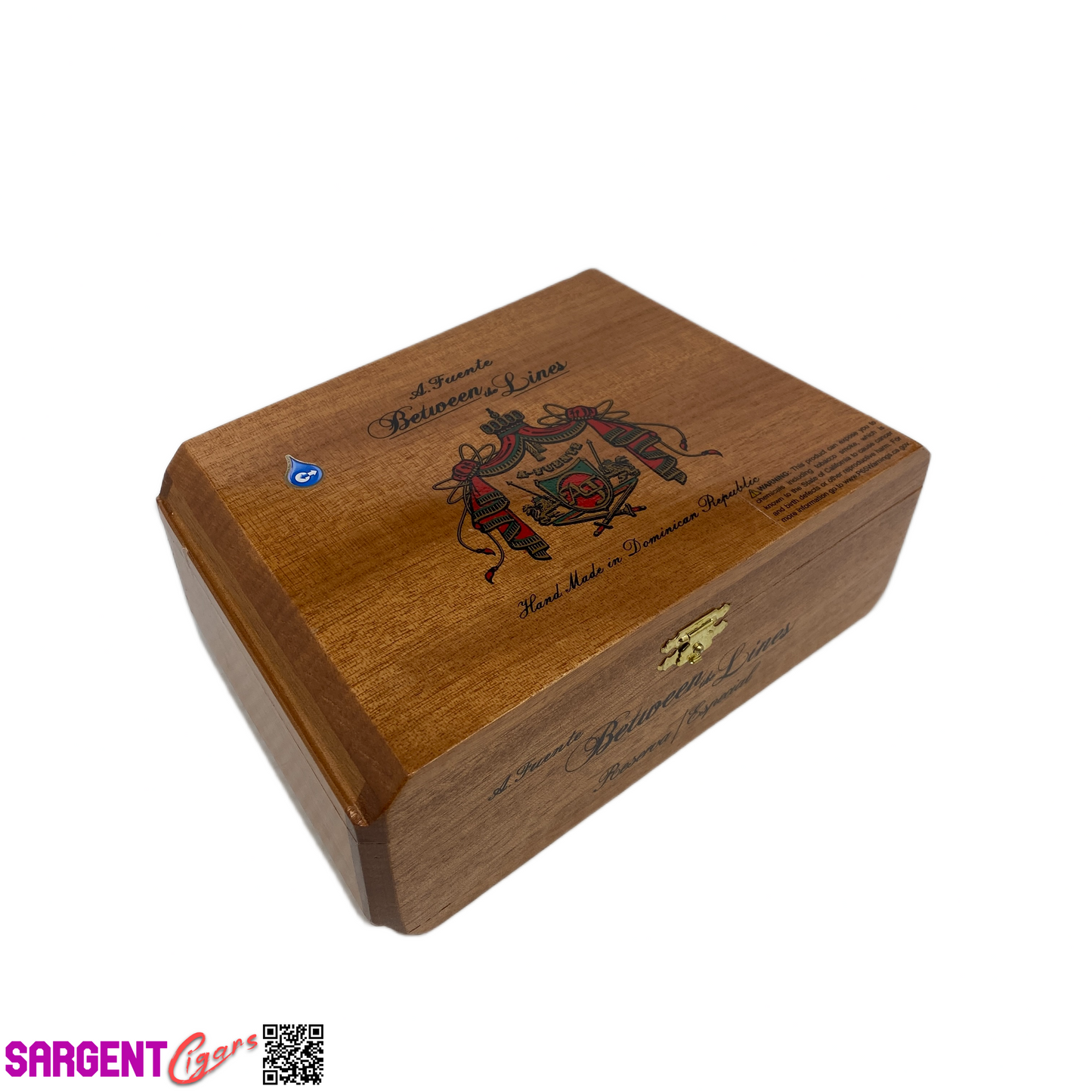 Arturo Fuente Between the Lines Empty Wooden Cigar Box 8.25x5.5x3