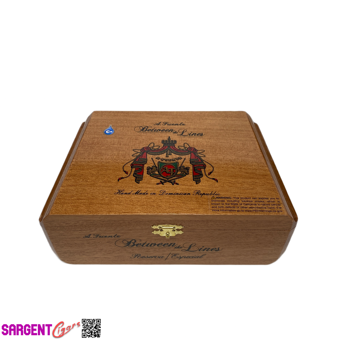 Arturo Fuente Between the Lines Empty Wooden Cigar Box 8.25x5.5x3