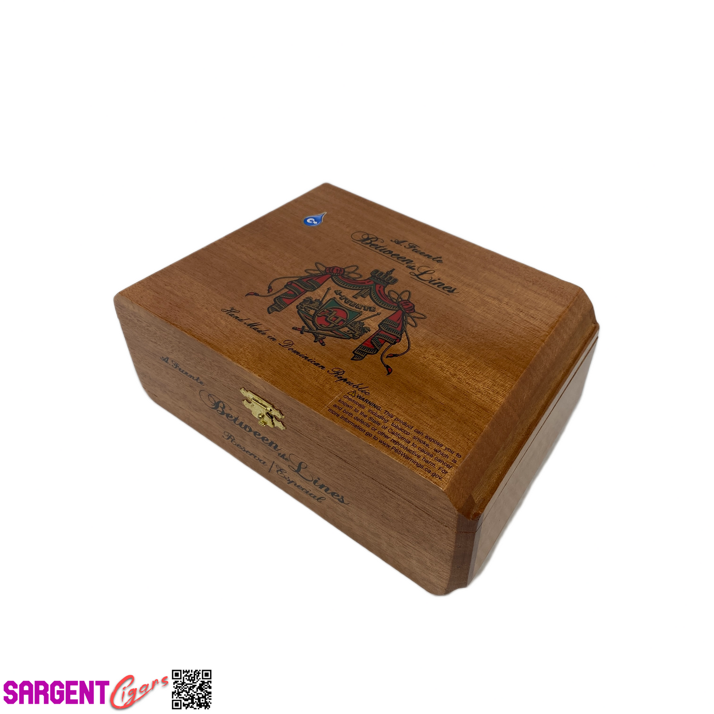 Arturo Fuente Between the Lines Empty Wooden Cigar Box 8.25x5.5x3