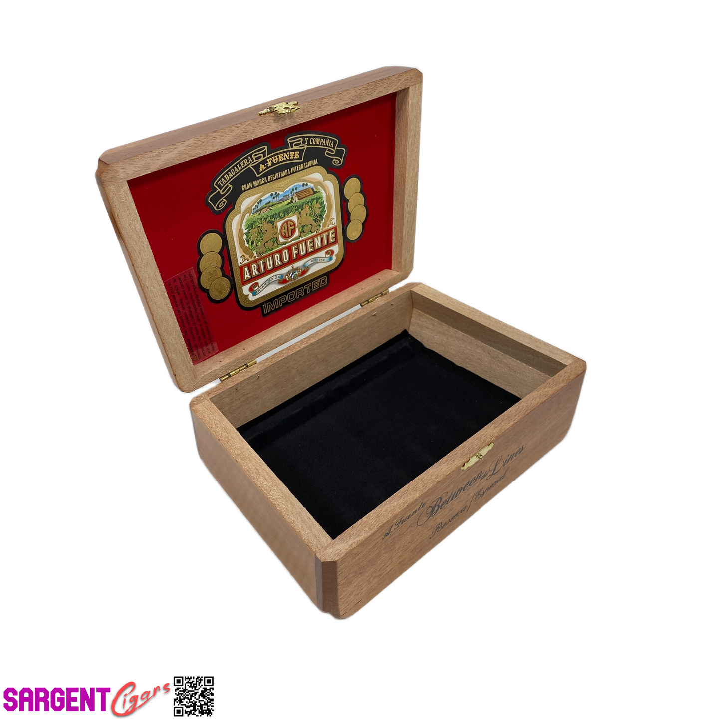 Arturo Fuente Between the Lines Empty Wooden Cigar Box 8.25x5.5x3
