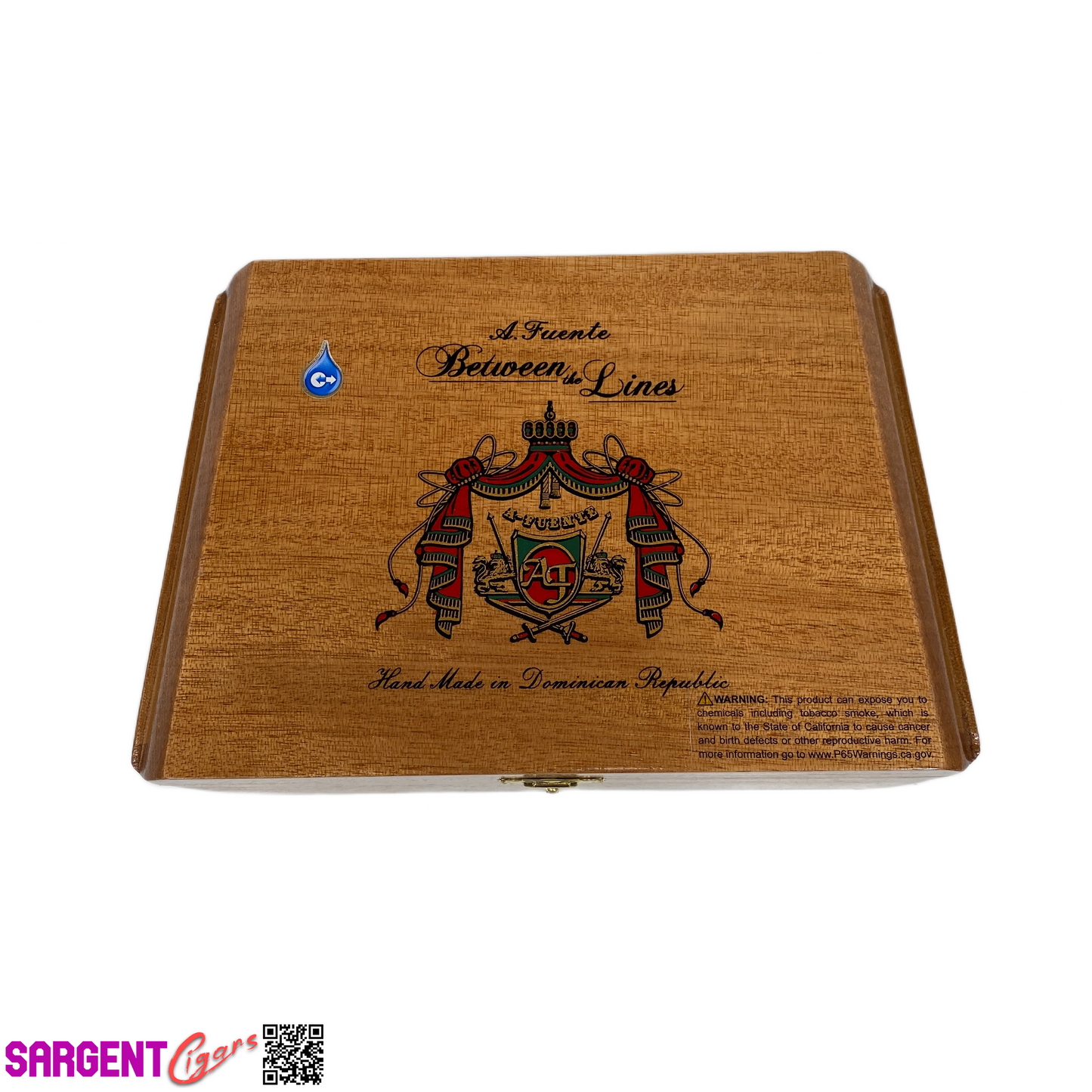 Arturo Fuente Between the Lines Empty Wooden Cigar Box 8.25x5.5x3