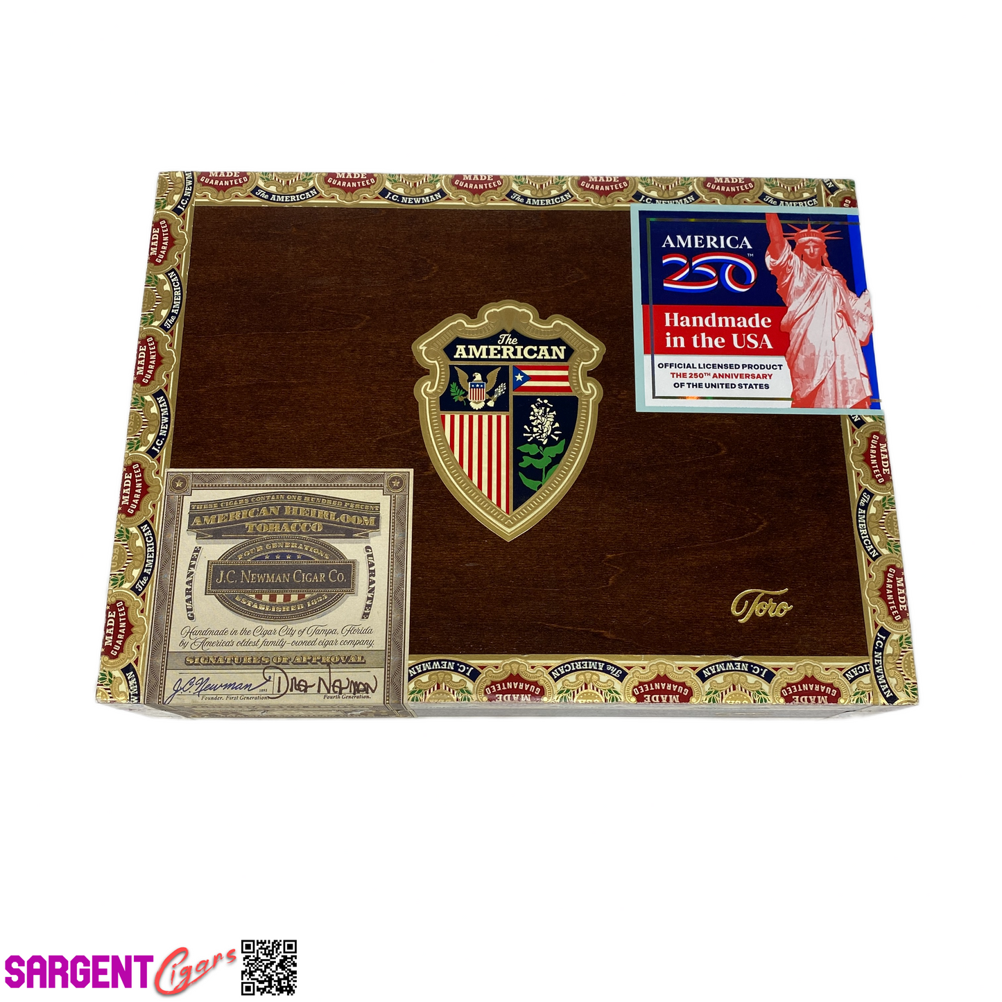 JC Newman The American Toro Empty Wooden Cigar Box 9.5x7x2.25