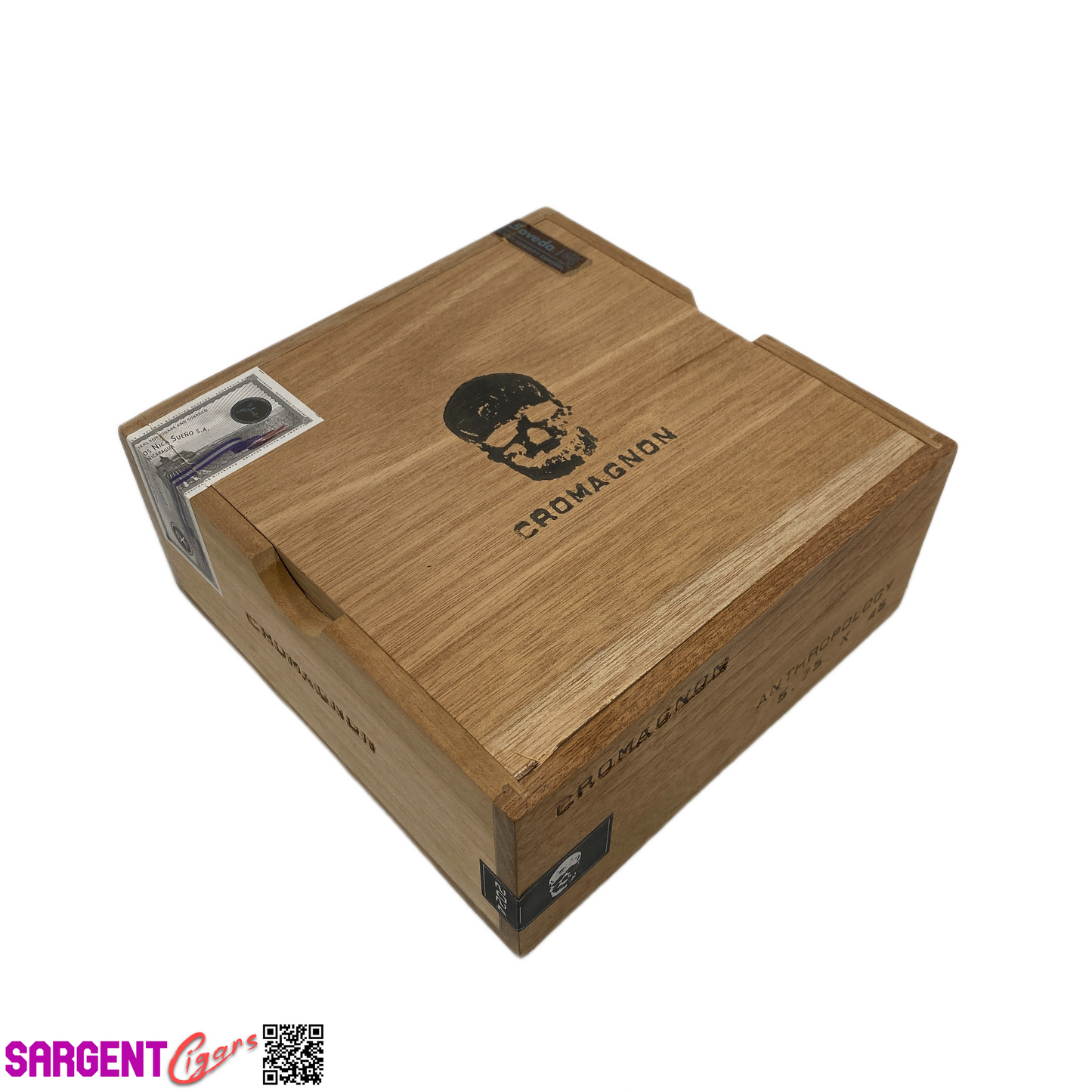 RomaCraft Cromagnon Anthropology Empty Wooden Cigar Box 7x7.25x3.25