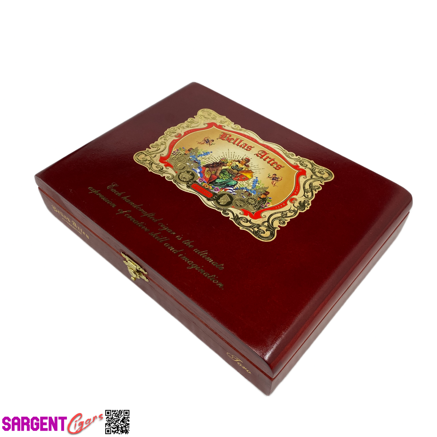 Aj Fernandez Bellas Artes Red Toro Empty Wooden Cigar Box 9.5x7x1.75