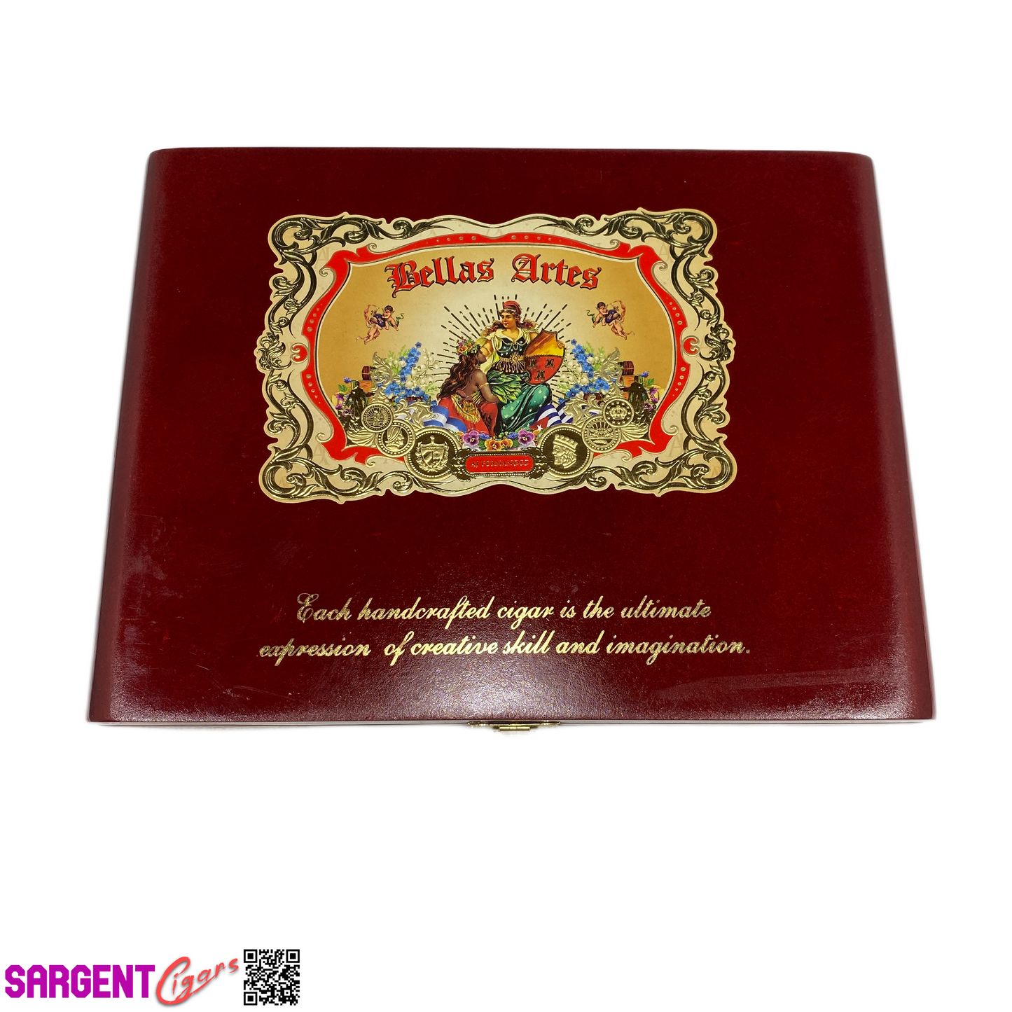 Aj Fernandez Bellas Artes Red Toro Empty Wooden Cigar Box 9.5x7x1.75