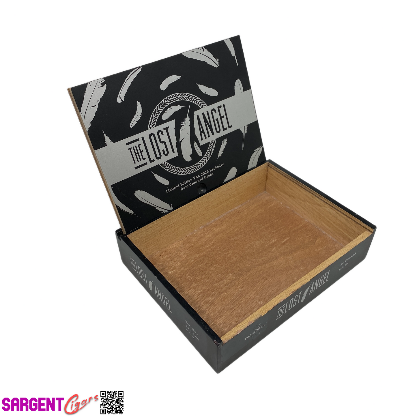 Crowned Heads Lost Angel Empty Wooden Cigar Box 9x7x2