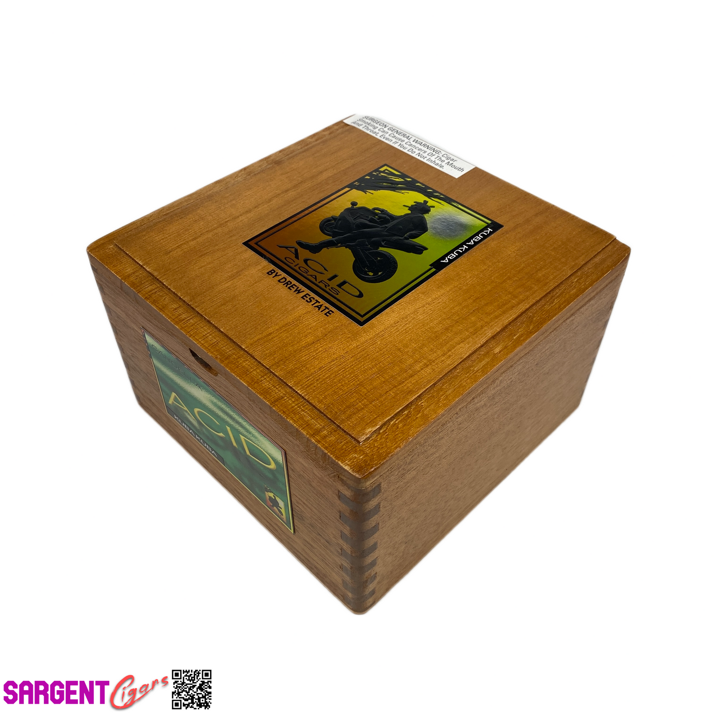 Acid Candella Kuba Kuba Empty Wooden Cigar Box 7.25x7.25x4.5