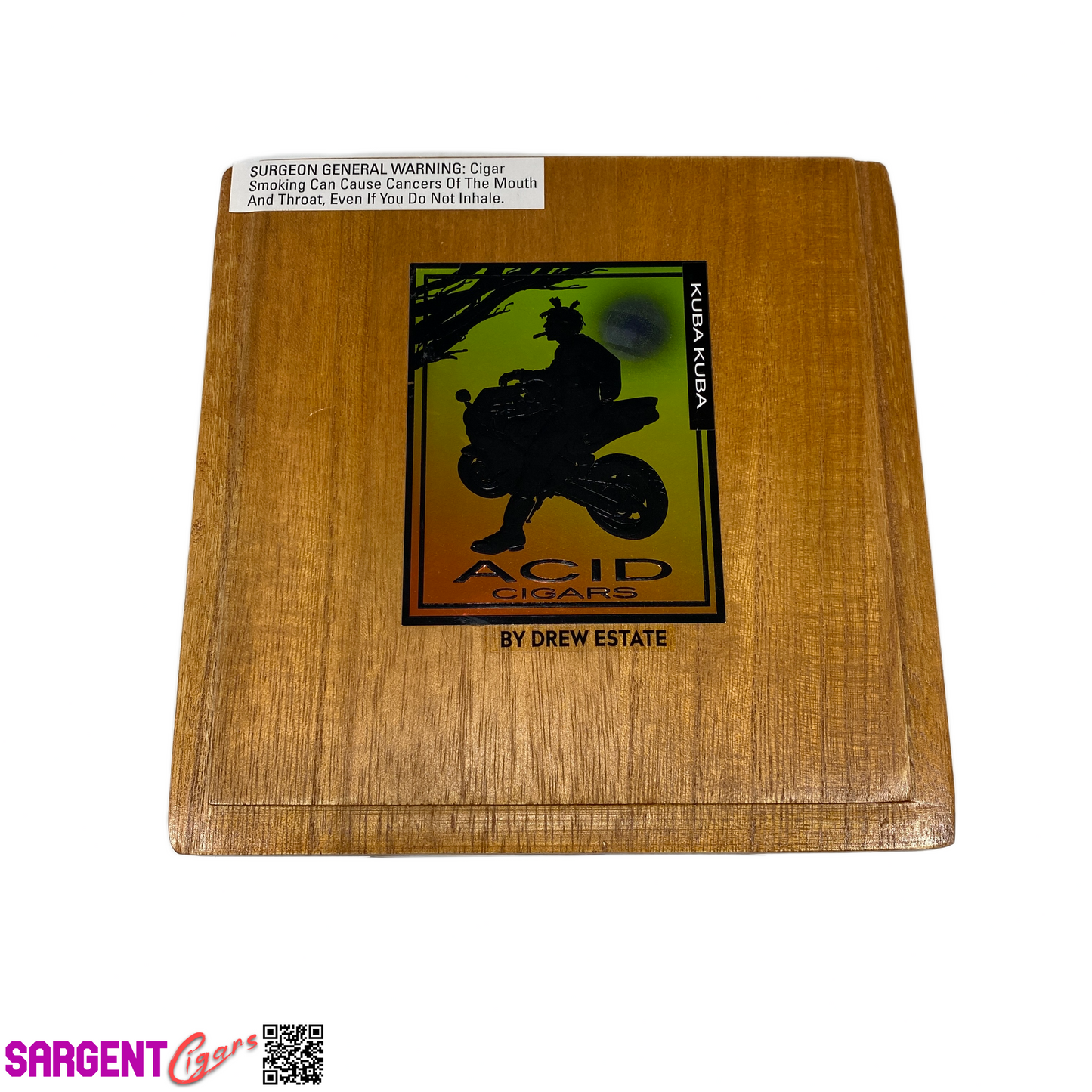 Acid Candella Kuba Kuba Empty Wooden Cigar Box 7.25x7.25x4.5