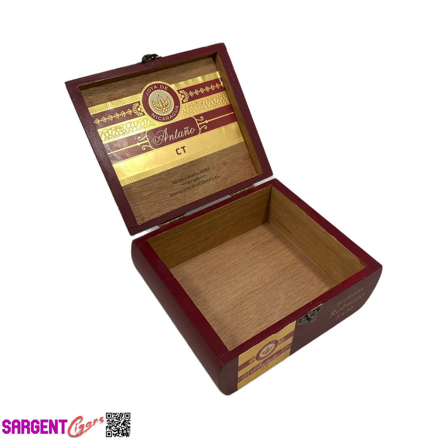 Joya De Nicaragua Antano Connecticut Robusto Empty Wooden Cigar Box 7x5.75x3