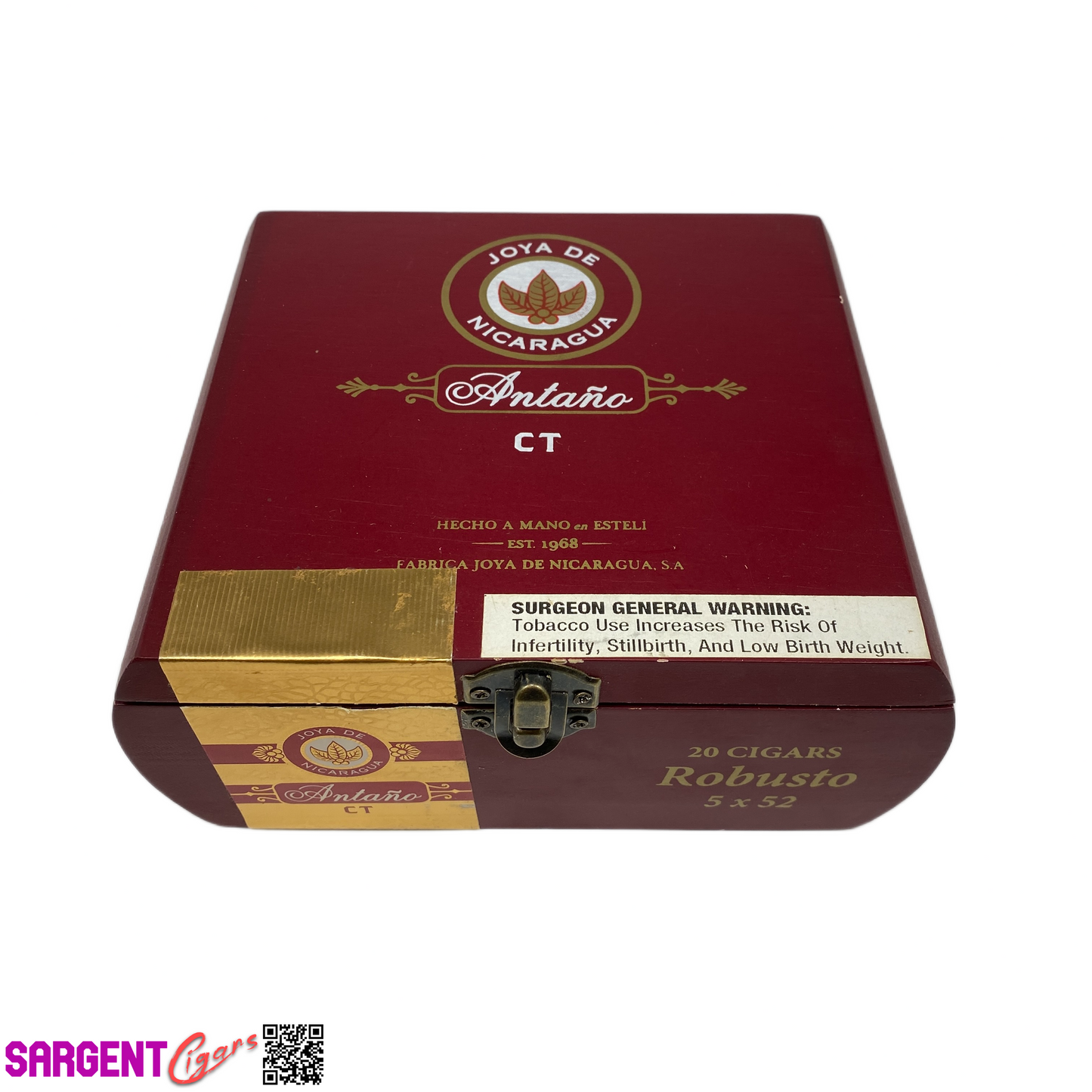 Joya De Nicaragua Antano Connecticut Robusto Empty Wooden Cigar Box 7x5.75x3