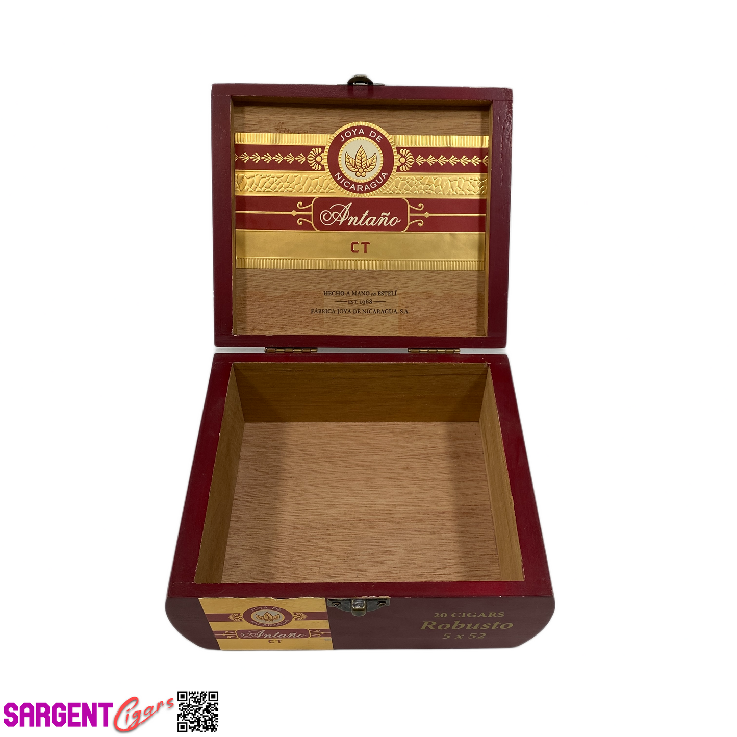 Joya De Nicaragua Antano Connecticut Robusto Empty Wooden Cigar Box 7x5.75x3