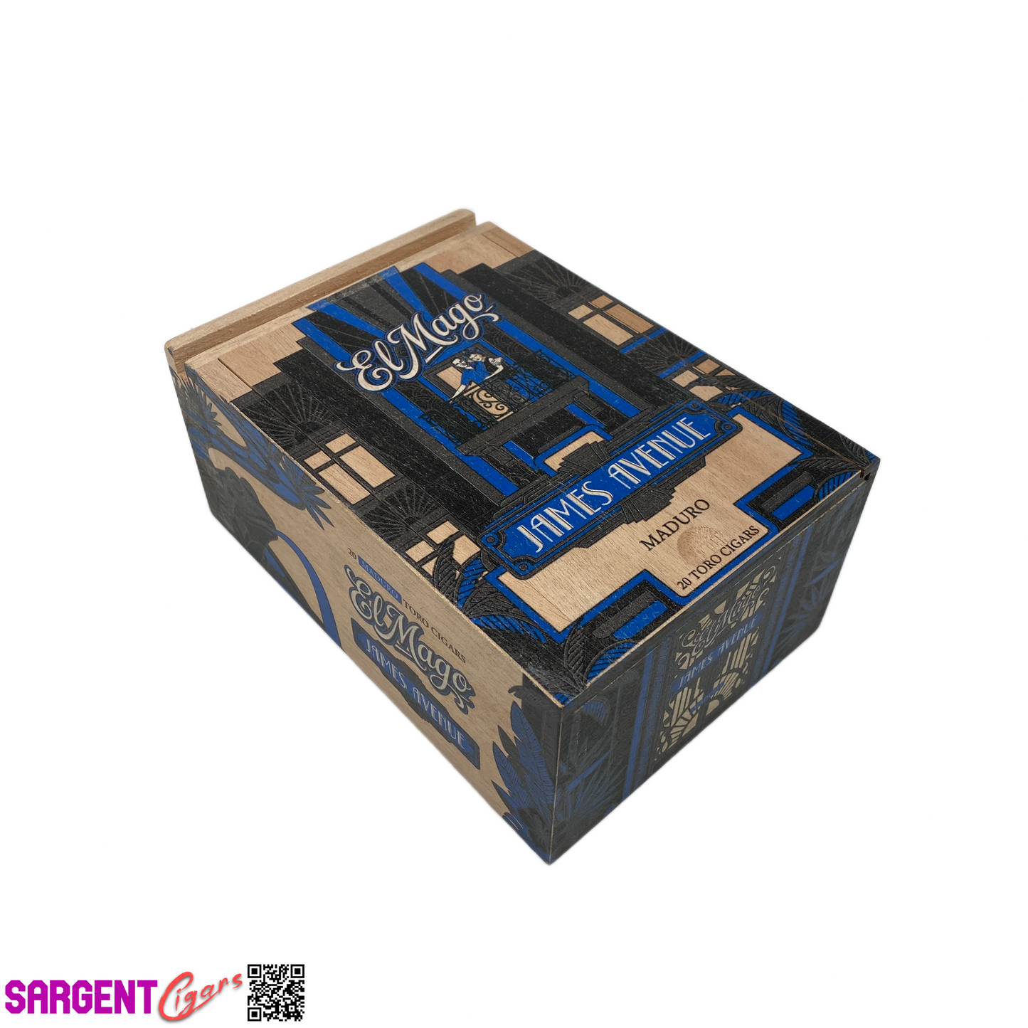 El Mago James Avenue Maduro Toro Empty Wooden Cigar Box 5x7.5x3.25