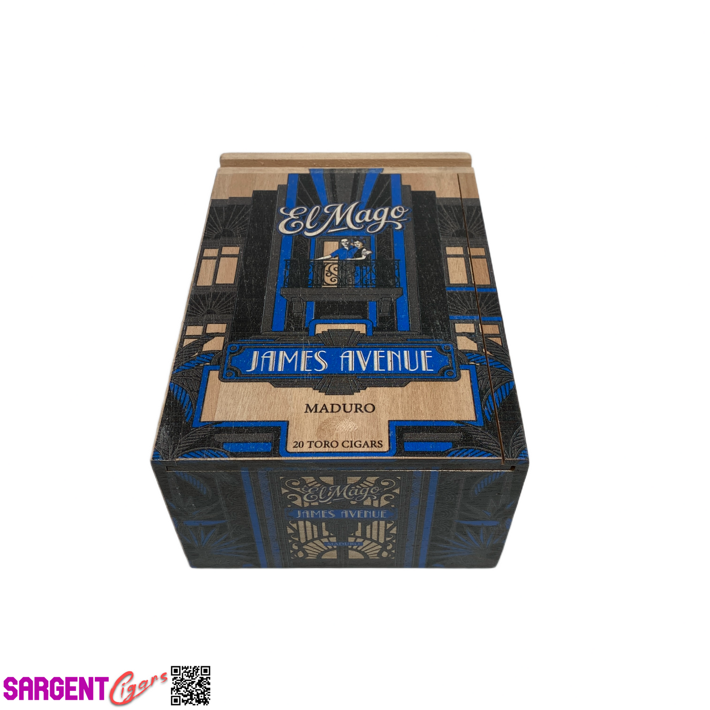 El Mago James Avenue Maduro Toro Empty Wooden Cigar Box 5x7.5x3.25