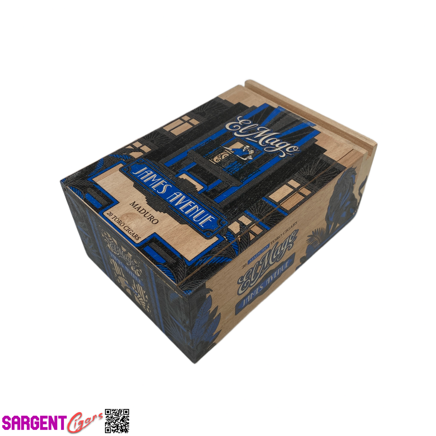 El Mago James Avenue Maduro Toro Empty Wooden Cigar Box 5x7.5x3.25