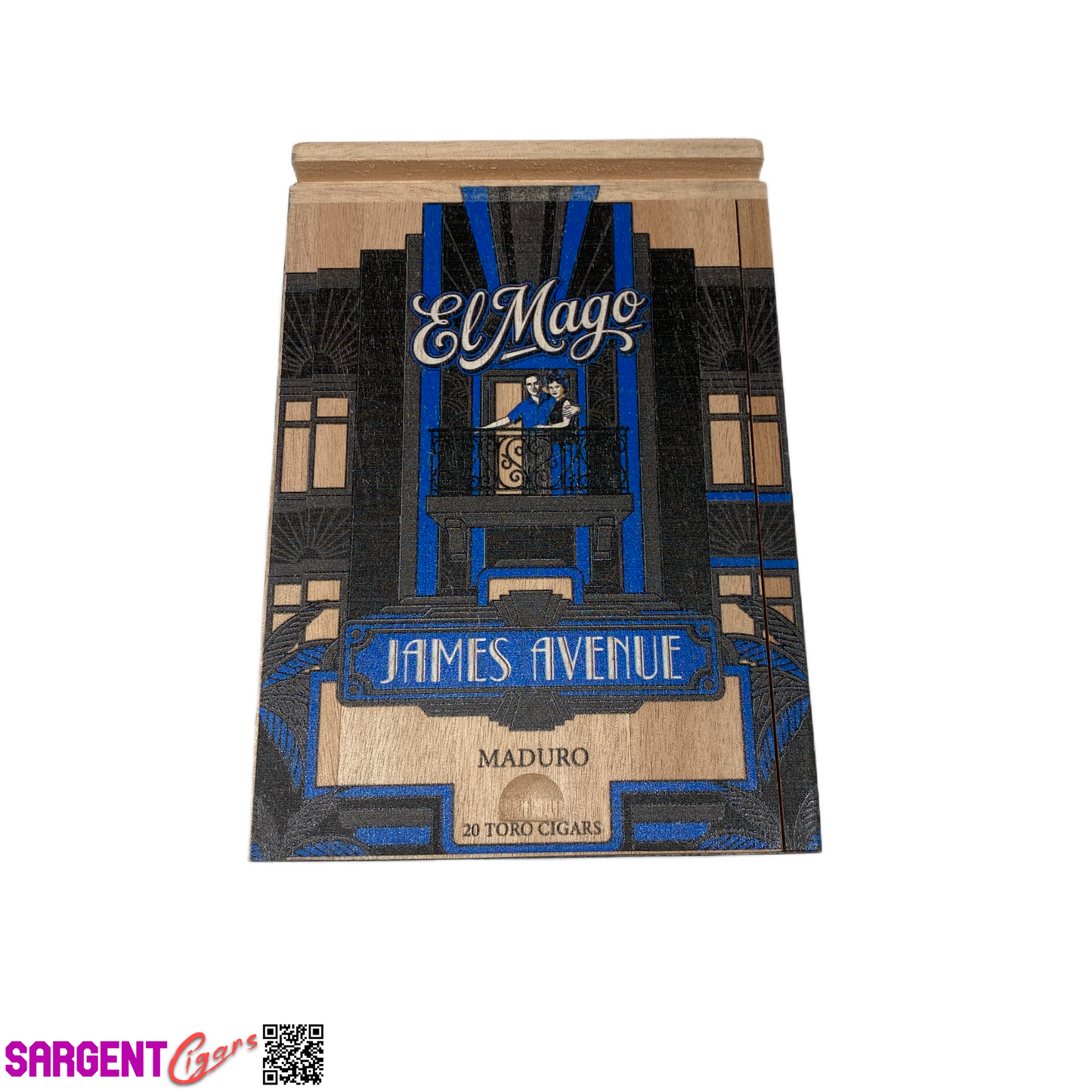 El Mago James Avenue Maduro Toro Empty Wooden Cigar Box 5x7.5x3.25
