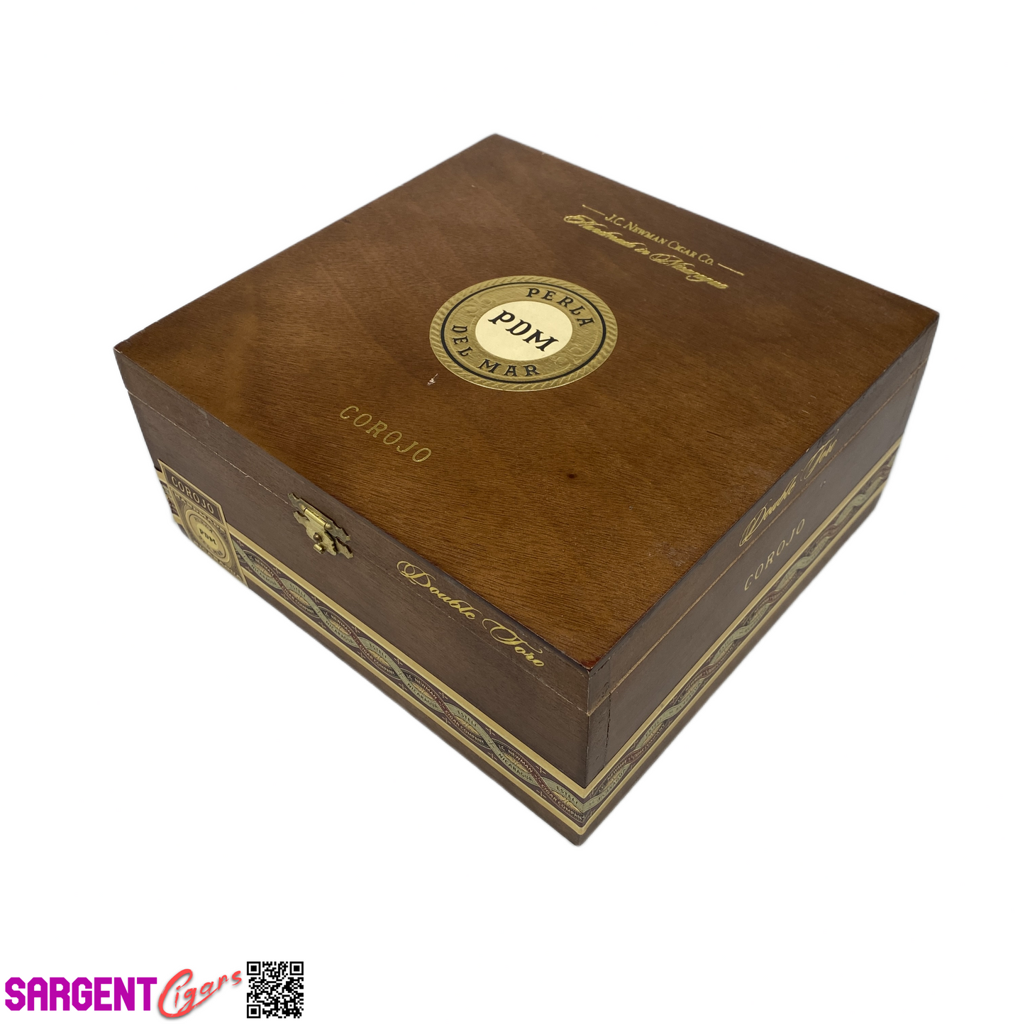 Perla Del Mar Corojo Double Toro Empty Wooden Cigar Box 7.5x7.25x3.5