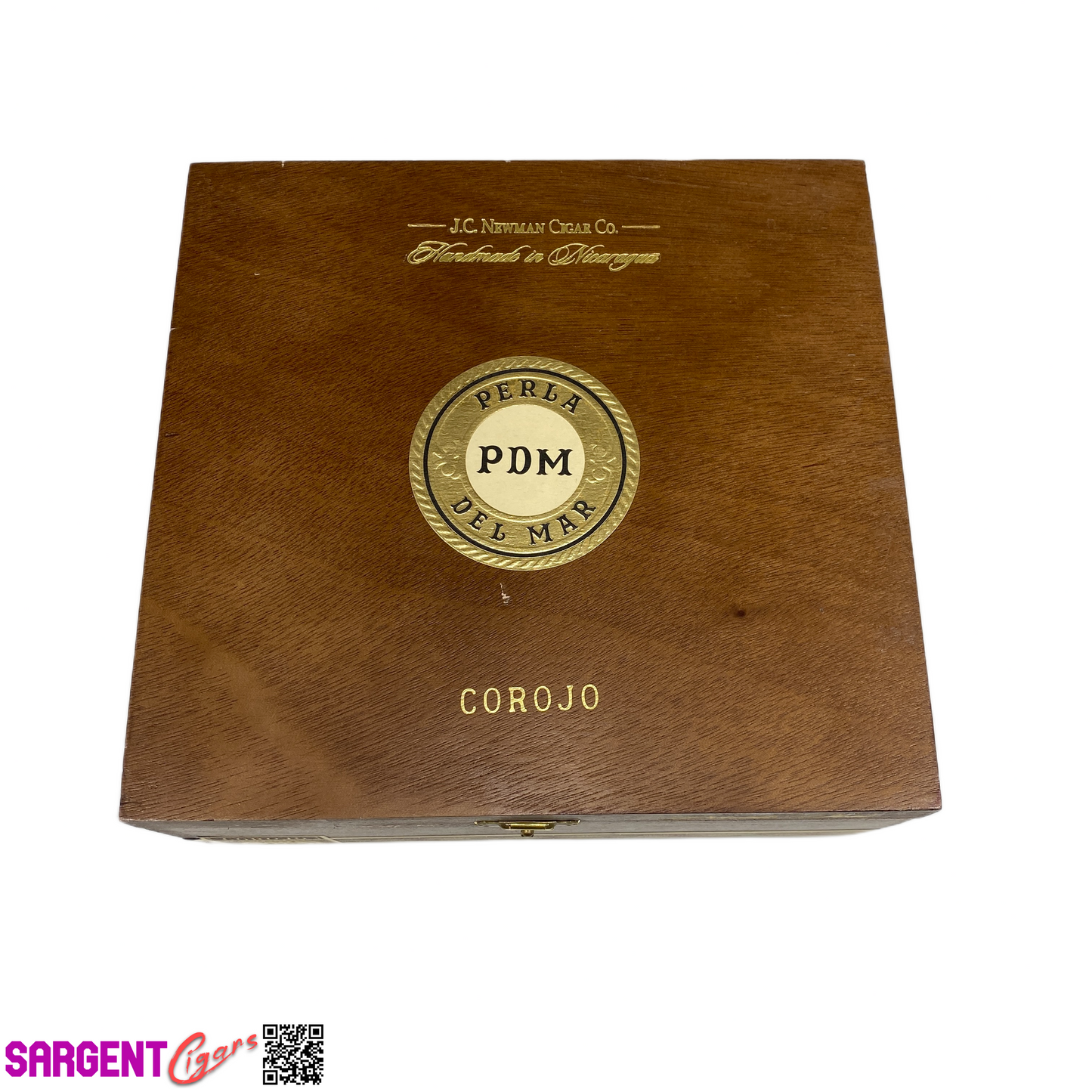 Perla Del Mar Corojo Double Toro Empty Wooden Cigar Box 7.5x7.25x3.5