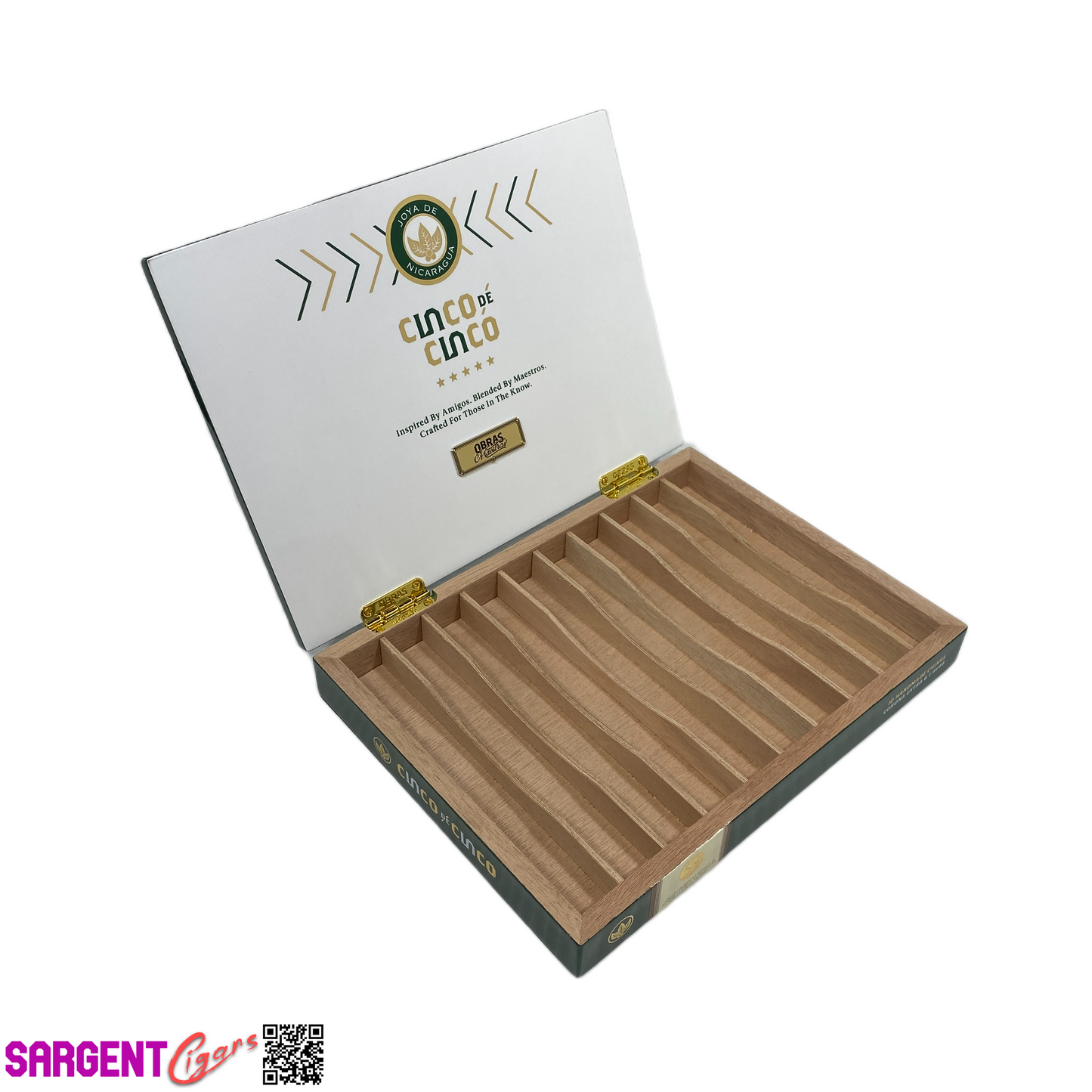 Joya De Nicaragua Cinco de Cinco Corona Extra Empty Wooden Cigar Box 9.75x7.25x1.5